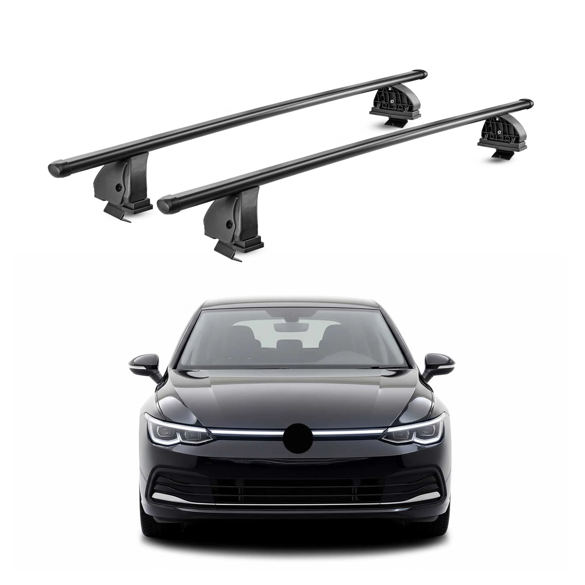 Stahl Dachträger für VW Golf mk8 Schrägheck Kombi 2019-2026 TÜV 75 kg 2x Schwarz