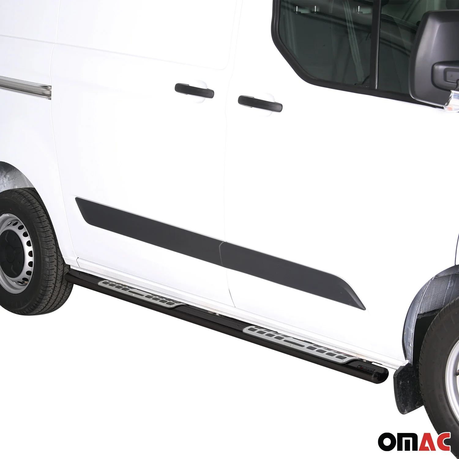 Stahl Schwellerrohre Trittbretter für Ford Transit Custom L1 2013-2017 Schwarz - Image 2