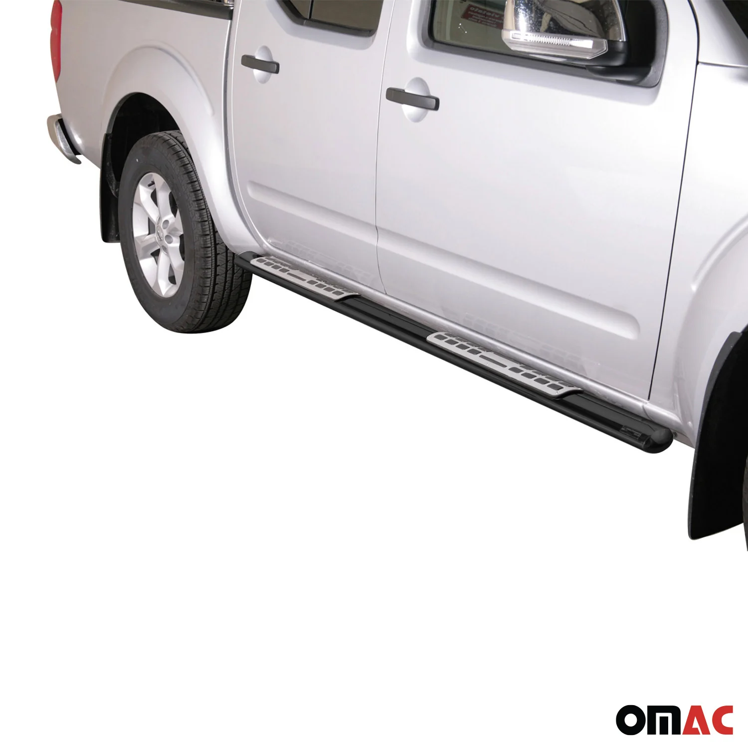 Stahl Schwellerrohre Trittbretter für Nissan Navara Double Cab 2010-2014 Schwarz - Image 2