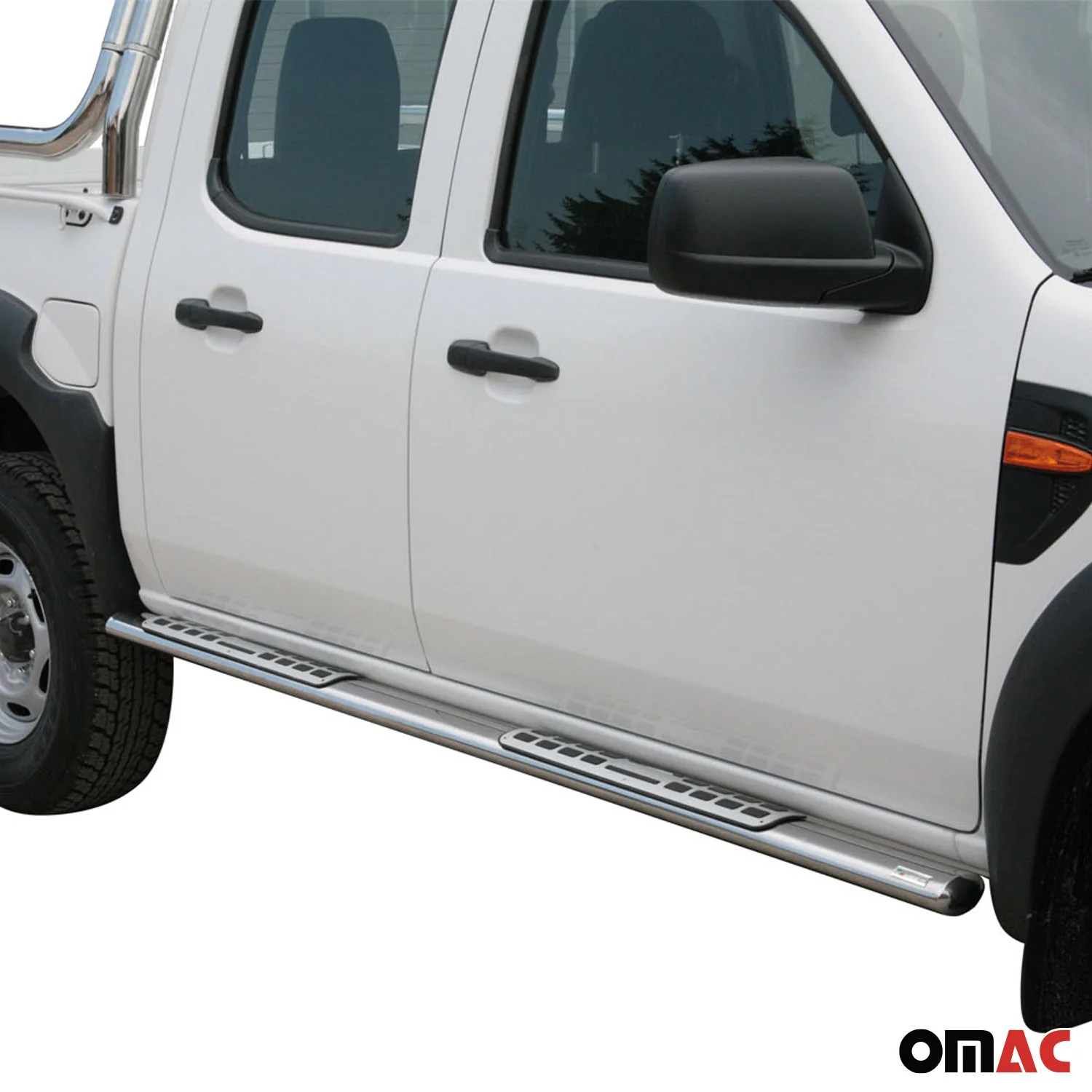 Stahl Seitenschweller Schwellerrohre für Ford Ranger Double Cab 2009-2011 Grau - Image 2