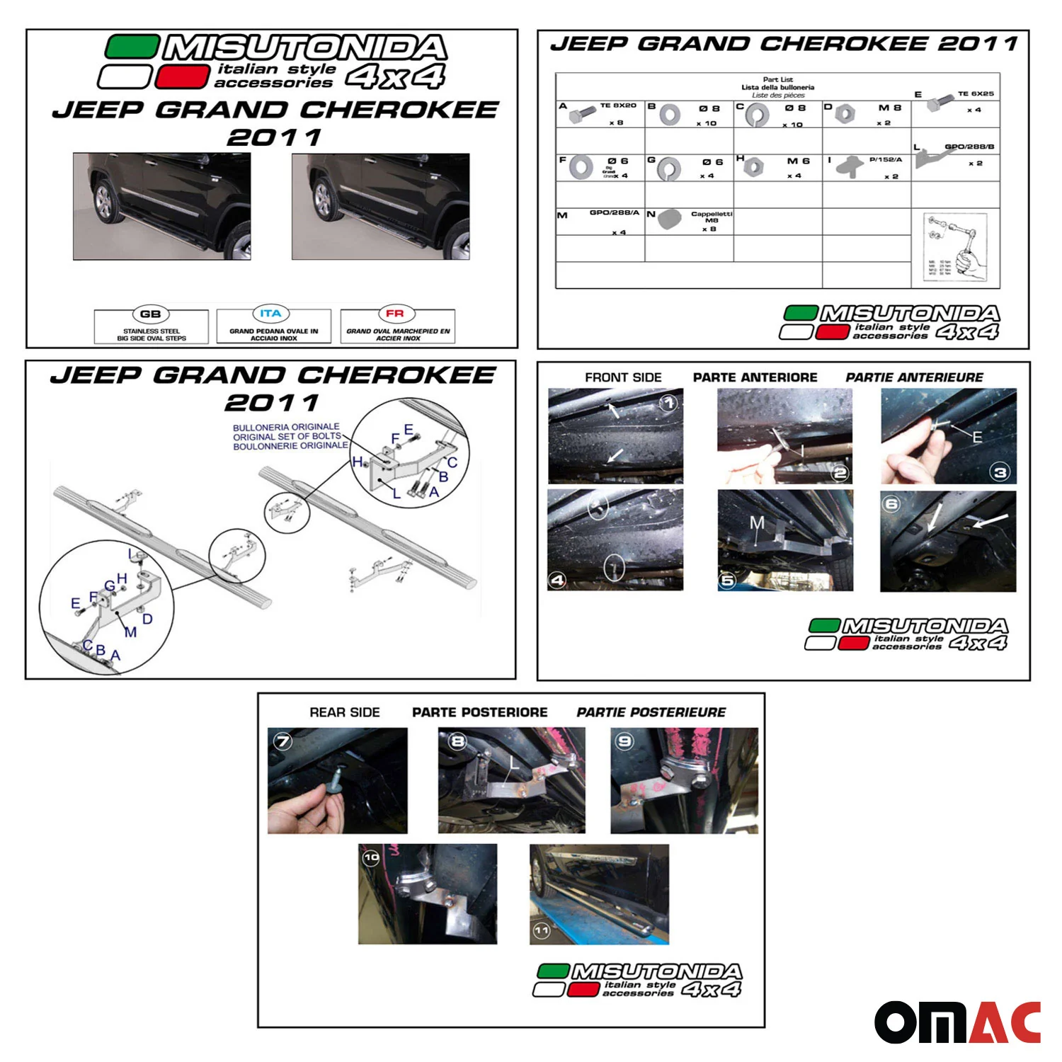Stahl Seitenschweller Schwellerrohre für Jeep Grand Cherokee 2010-2013 Schwarz - Image 4