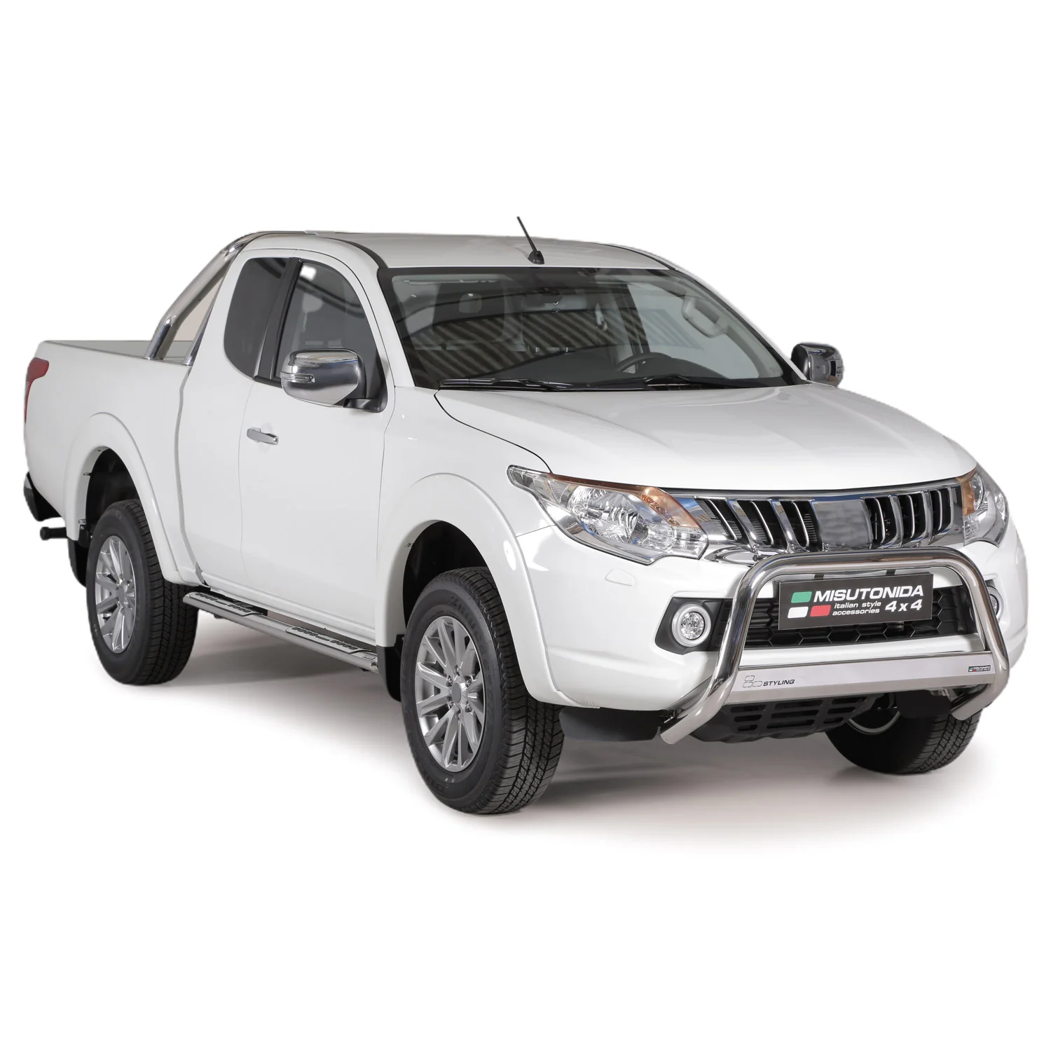 Stahl Seitenschweller Schwellerrohre für Mitsubishi L200 Club Cab 2015-2026 Grau