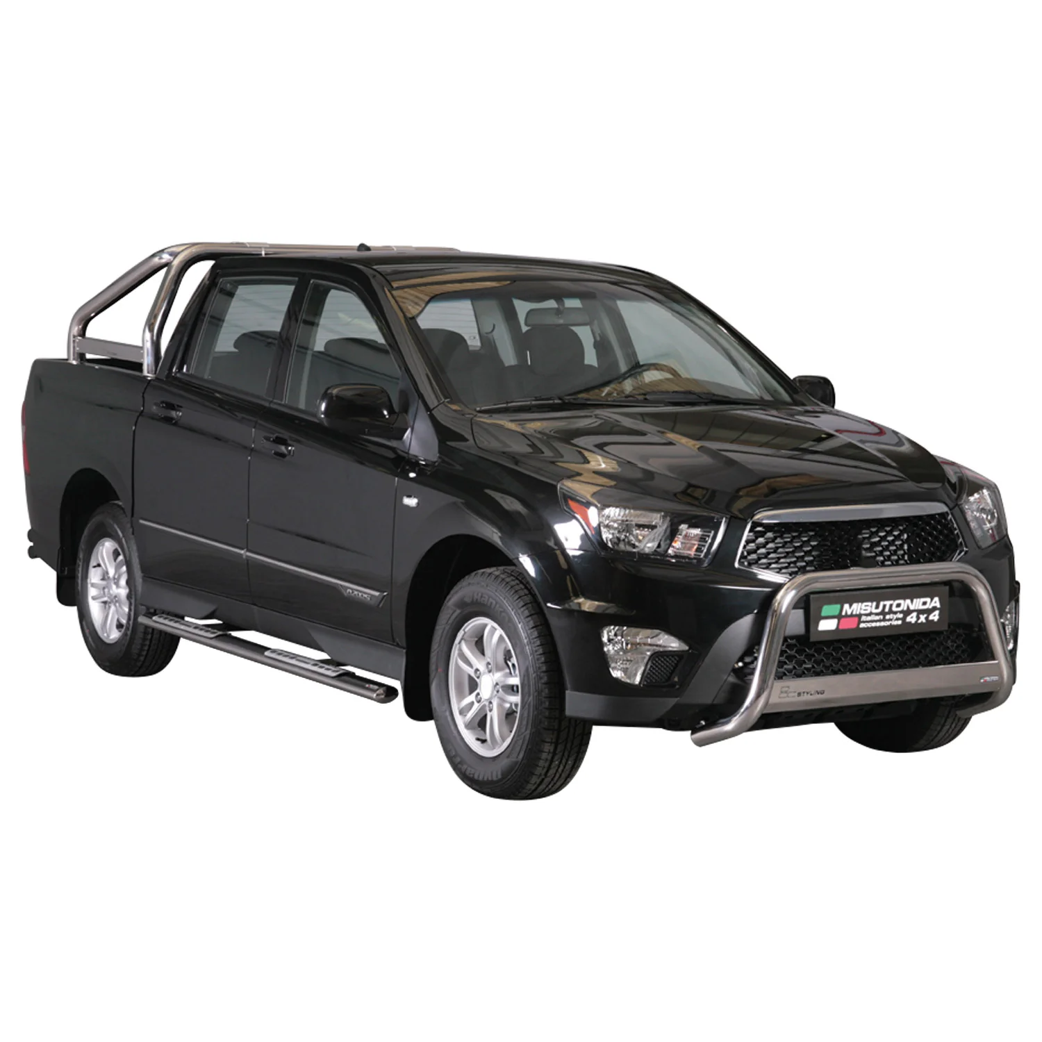 Stahl Seitenschweller Schwellerrohre für Ssangyong Actyon Sports 2012-2018 Grau
