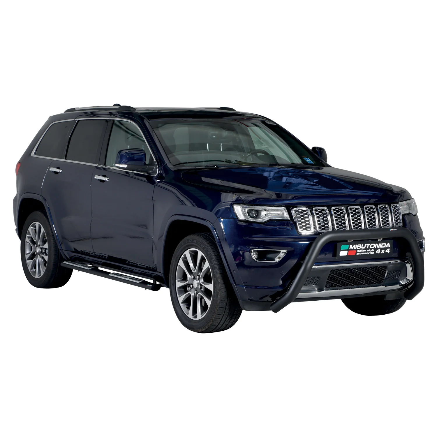 Stahl Trittbretter Schwellerrohre für Jeep Grand Cherokee WK2 2015-2021 Schwarz
