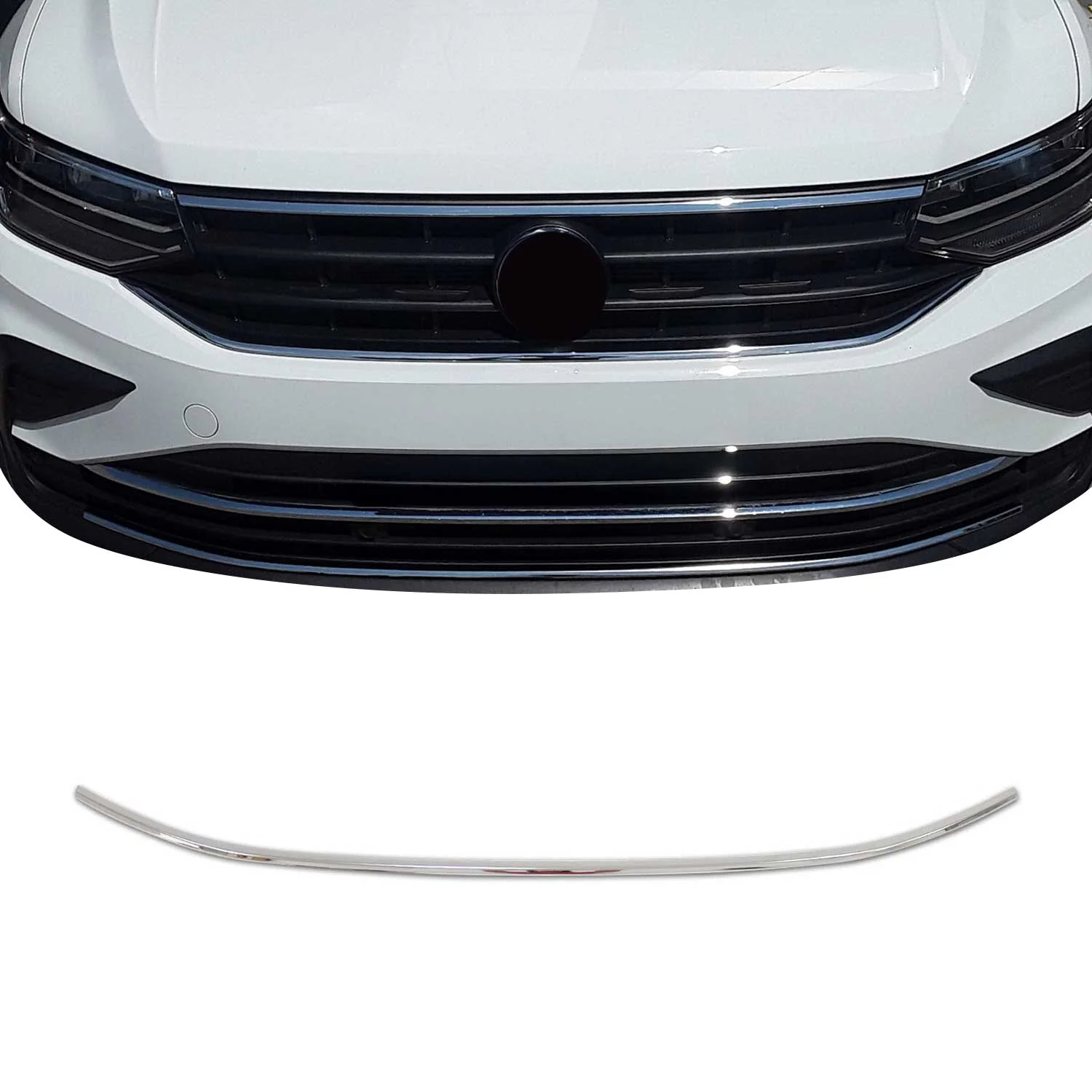 Kühlergrill Leisten Grillleisten für VW Tiguan 2020-2024 Edelstahl Chrom 1tlg