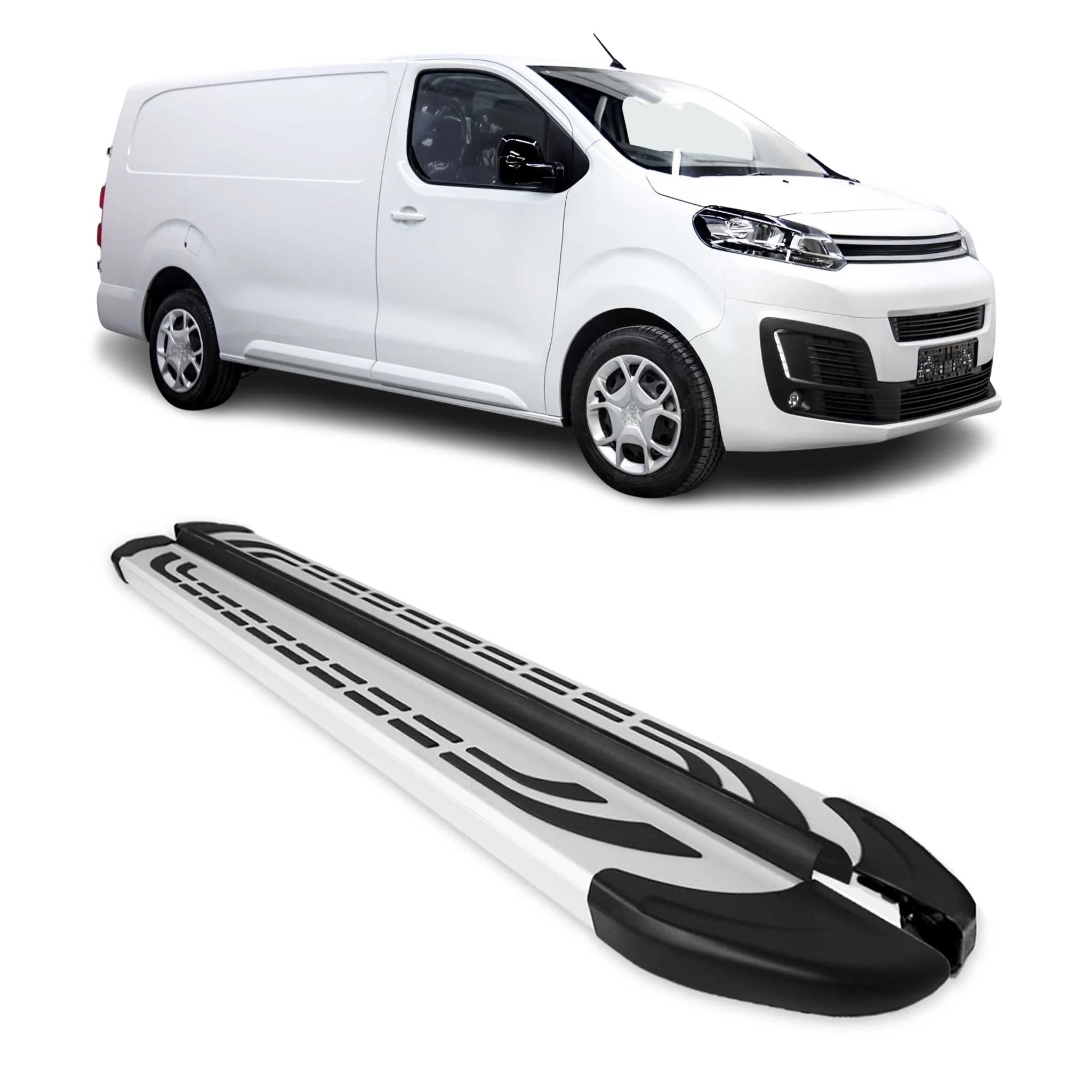 Trittbretter Seitenschweller für Citroen Jumpy 2016-2026 L2 L3 Langer Alu