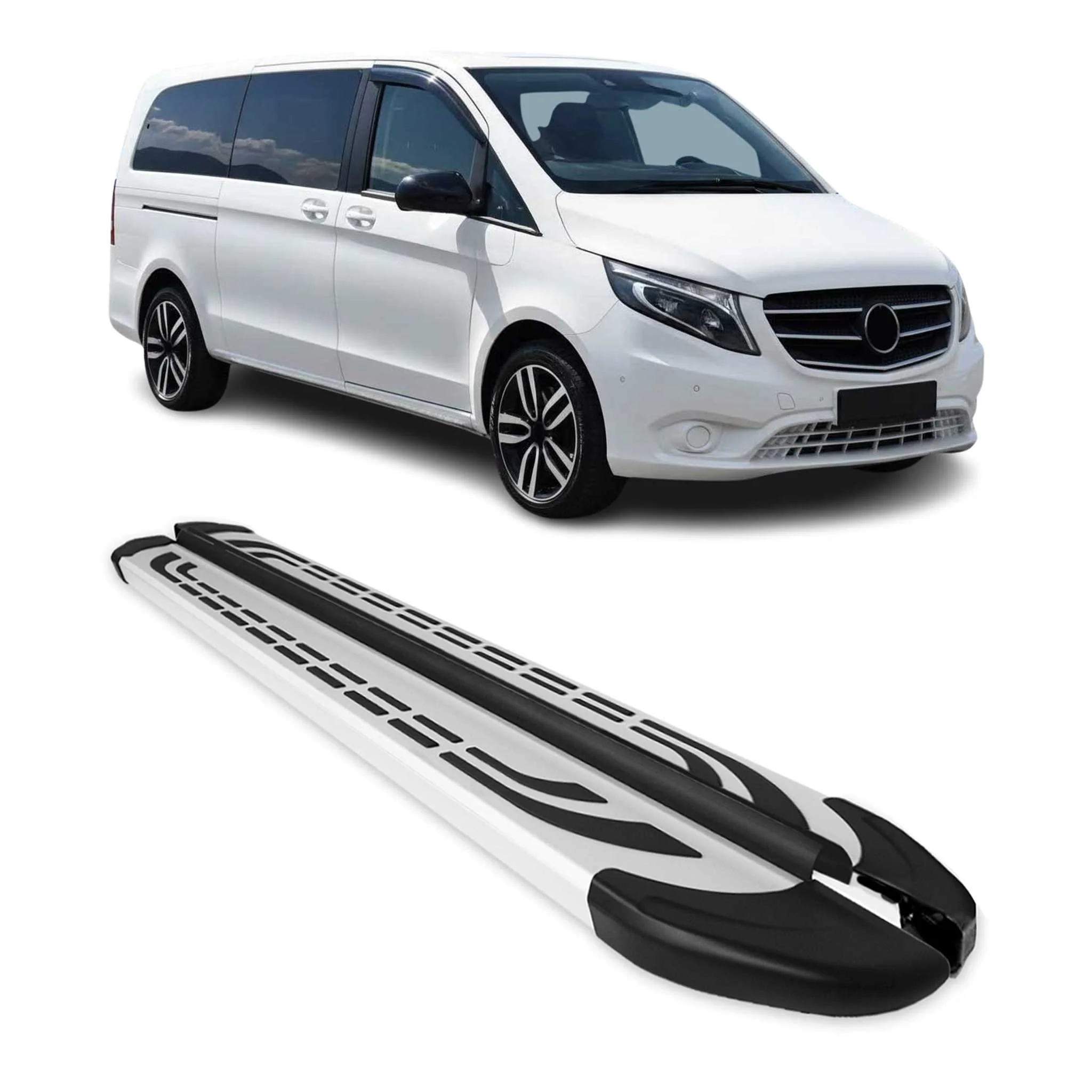 Trittbretter Seiten für Mercedes Klasse W447 2014-2026 L3 Extra Langer Alu
