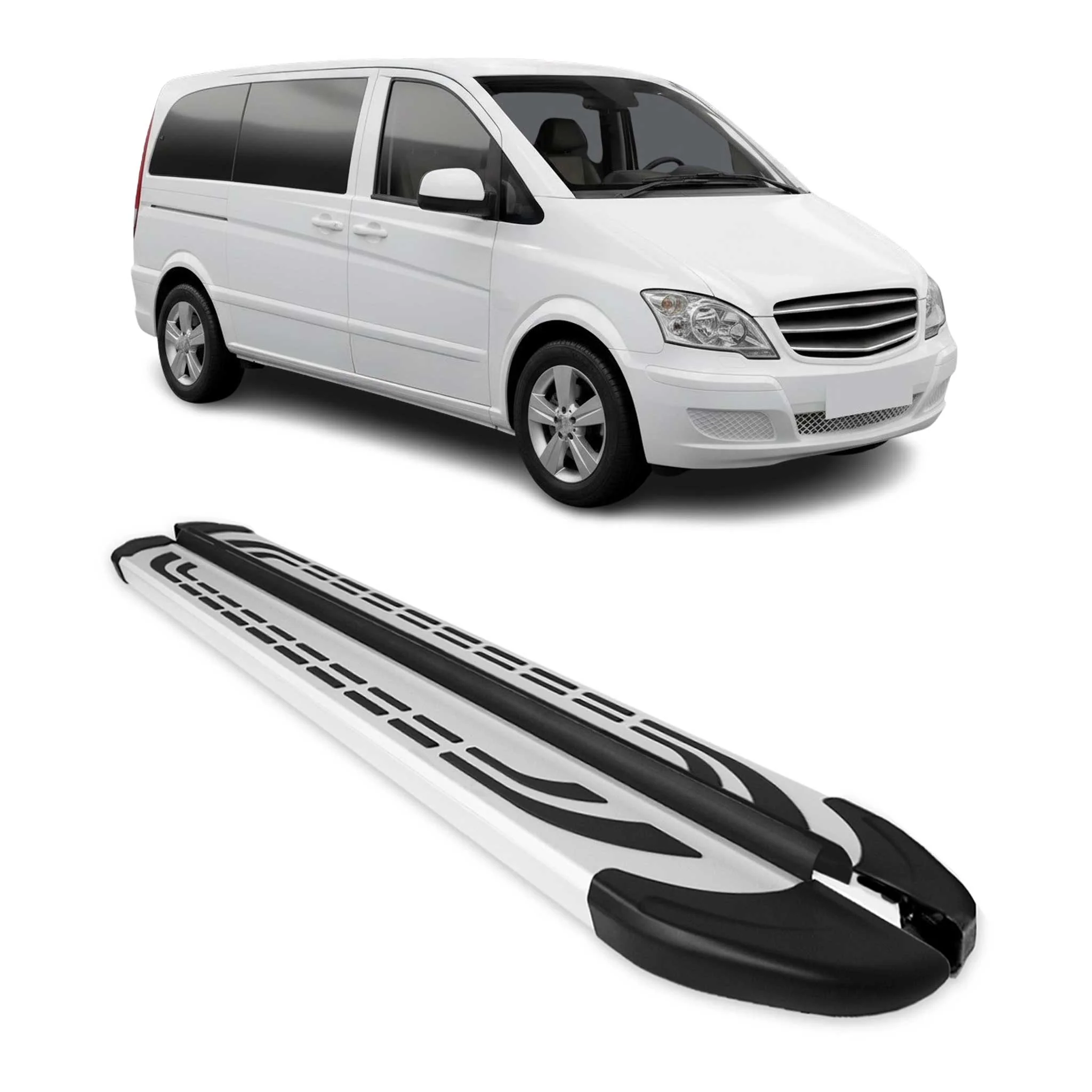 Trittbretter Schweller Seitenbretter für Mercedes Viano W639 2003-2014 L1 L2 Alu