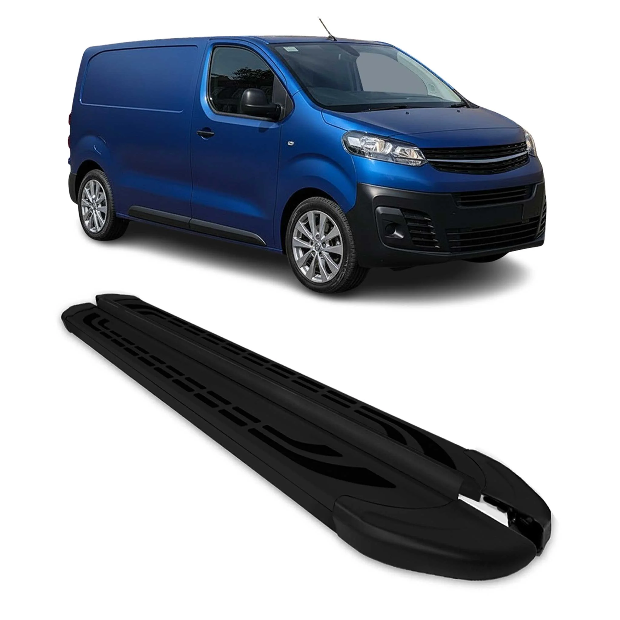 Trittbretter Seitenschweller für Opel Vivaro C 2019-2026 L2 L3 Alu Schwarz