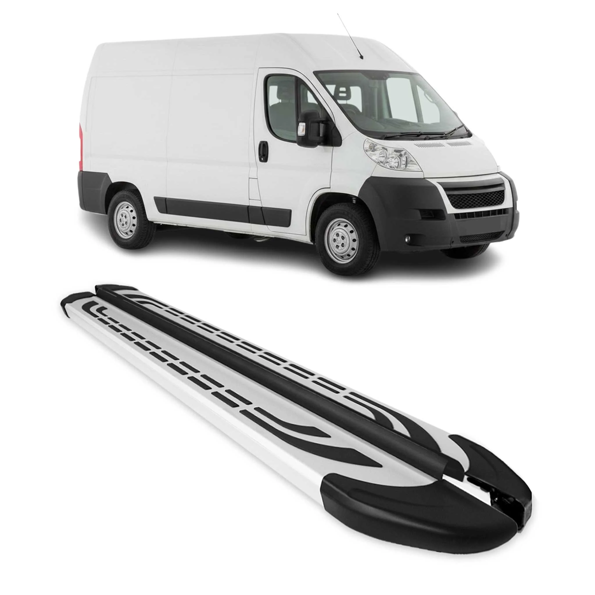 Trittbretter Seitenschweller Seitenbretter für Peugeot Boxer 2006-2024 L2 Alu