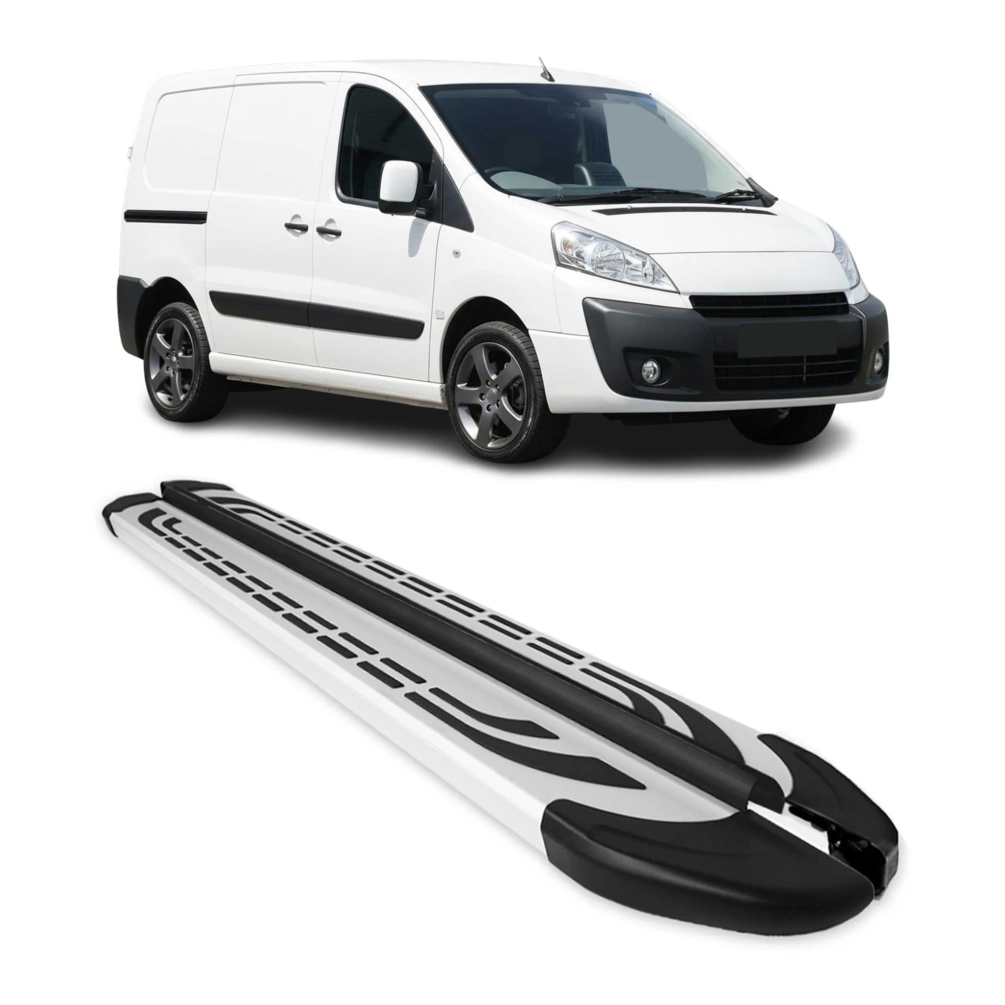 Trittbretter Seitenschweller für Peugeot Expert 2007-2016 L1 Kurzer Alu Grau