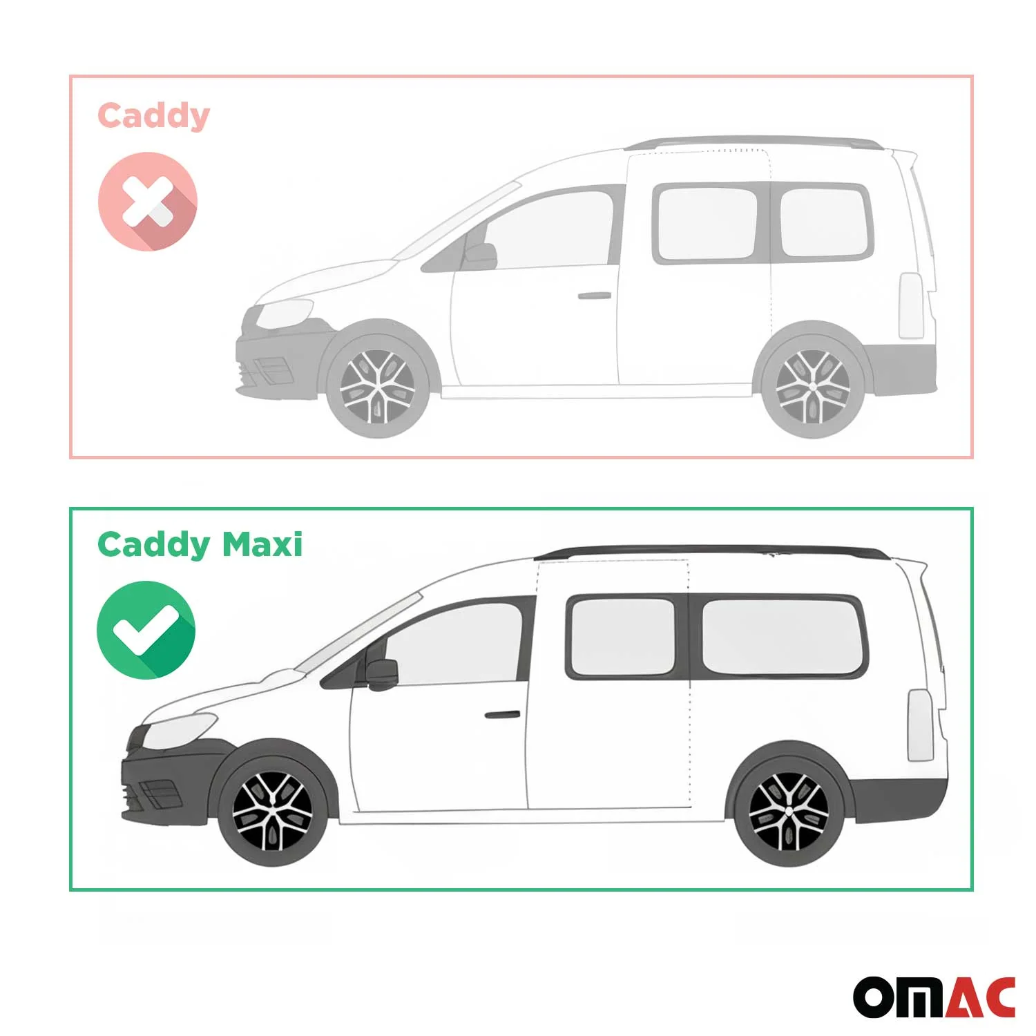 Trittbretter Seitenschweller Seitenbretter für VW Caddy Maxi 2003-20 Alu Schwarz - Image 3