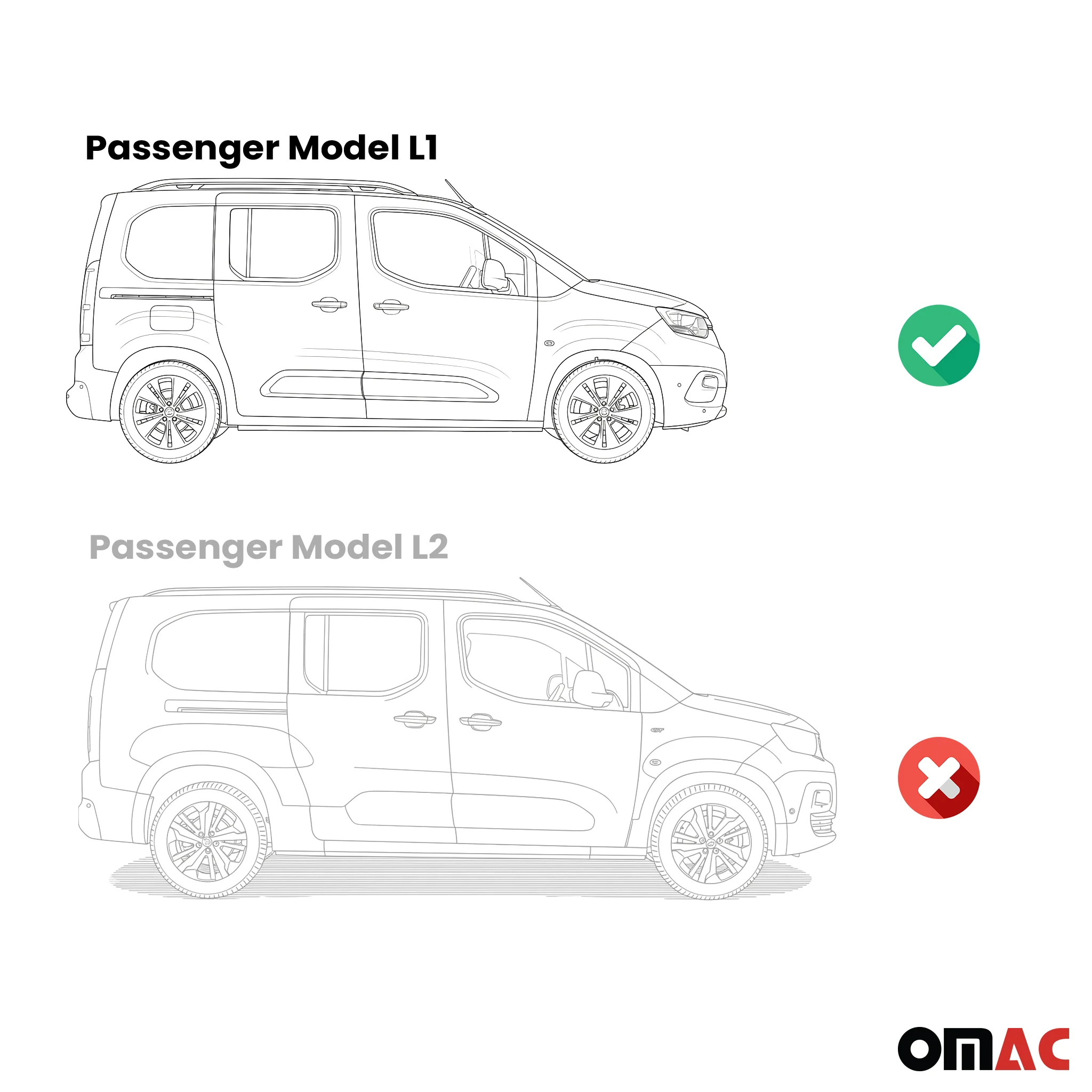 Trittbretter Schweller Seitenschweller für Peugeot Rifter 2018-2026 Kombi L1 2x - Image 4