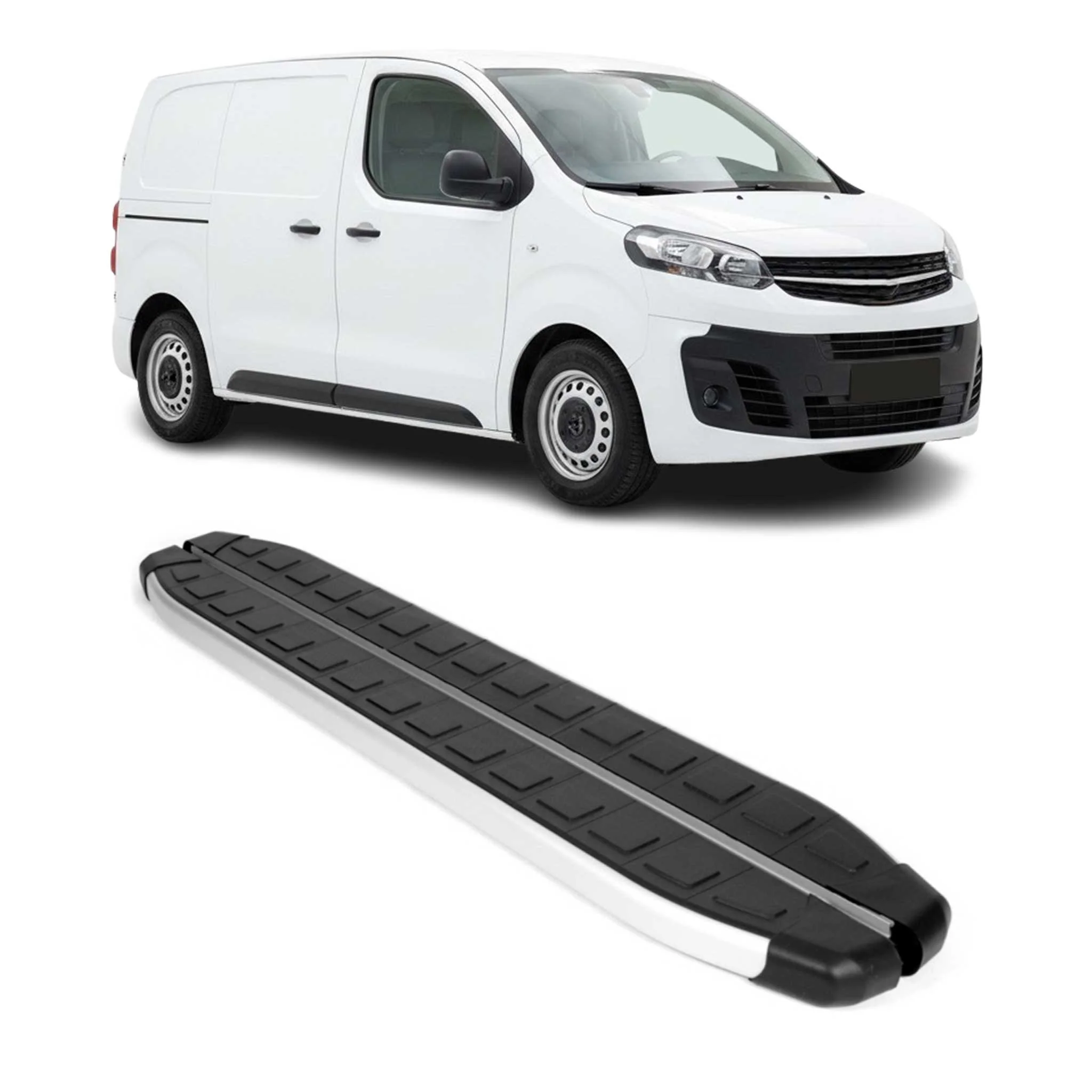 Trittbretter Seitenbretter für Opel Vivaro C 2019-2026 L1 Kurzer Schwarz-Grau