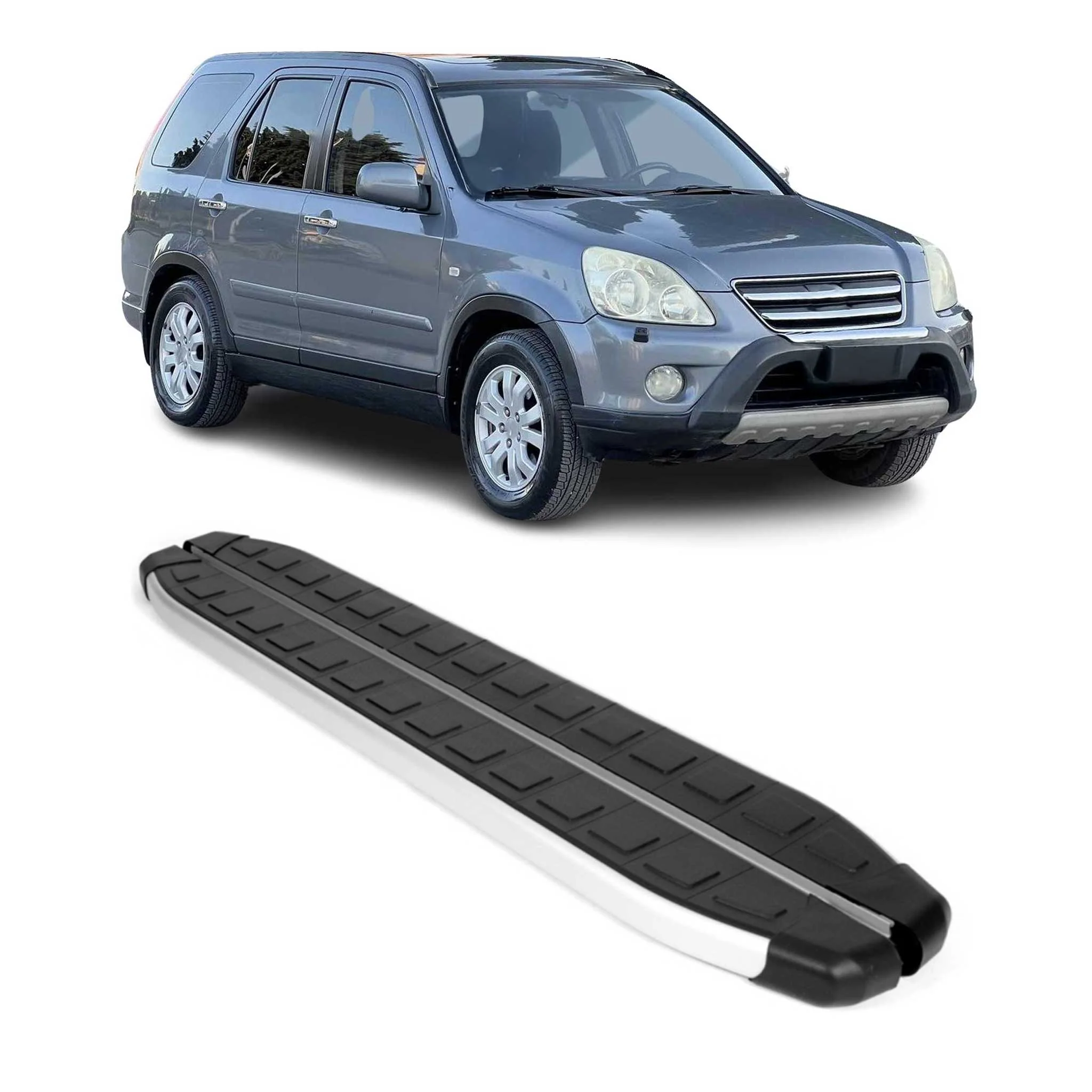 Seitenschweller Seitenbretter Trittbretter für Honda CR-V 2001-2007 Alu Schwarz