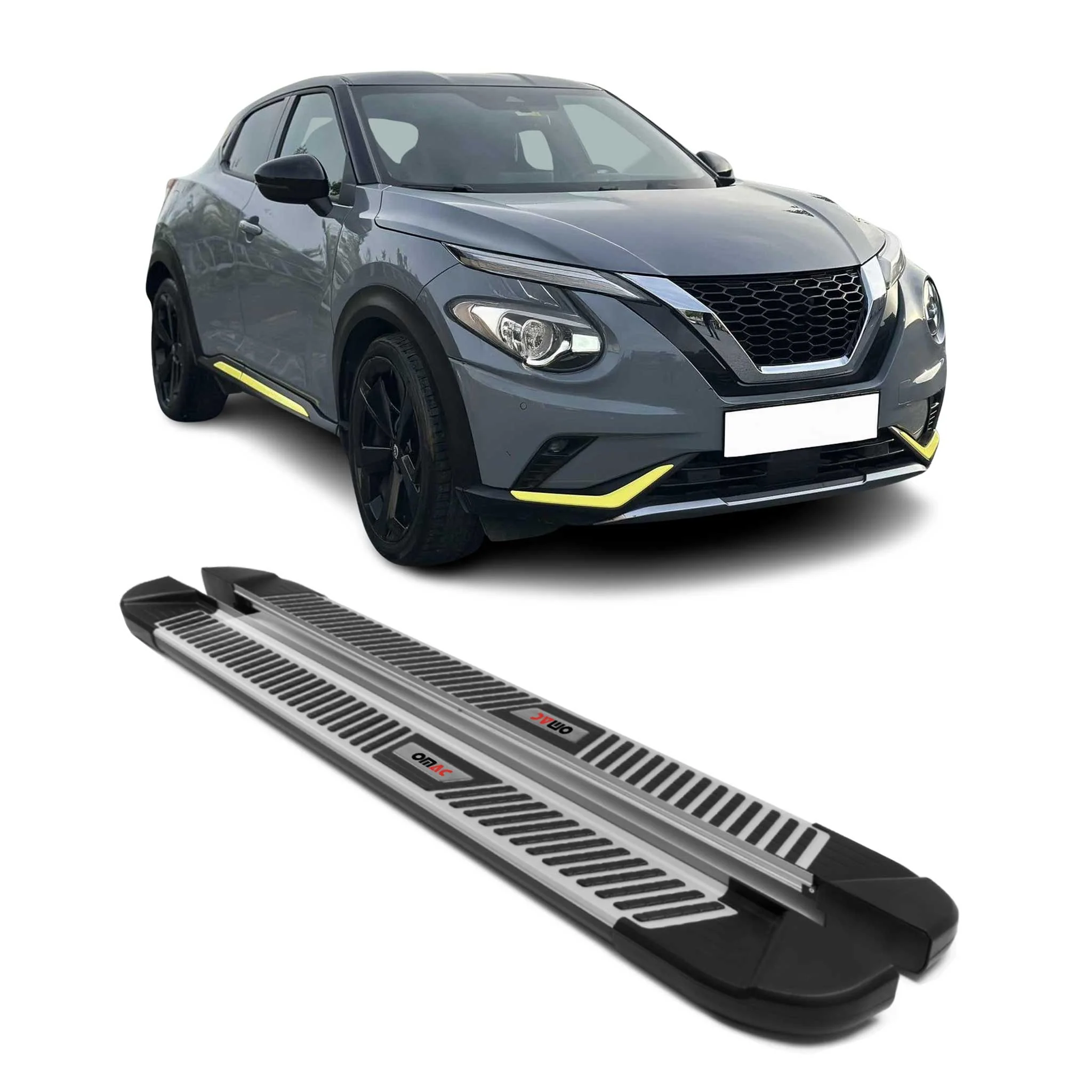 Trittbretter Seitenbretter Seitenschweller für Nissan Juke 2019-2026 Alu Schwarz