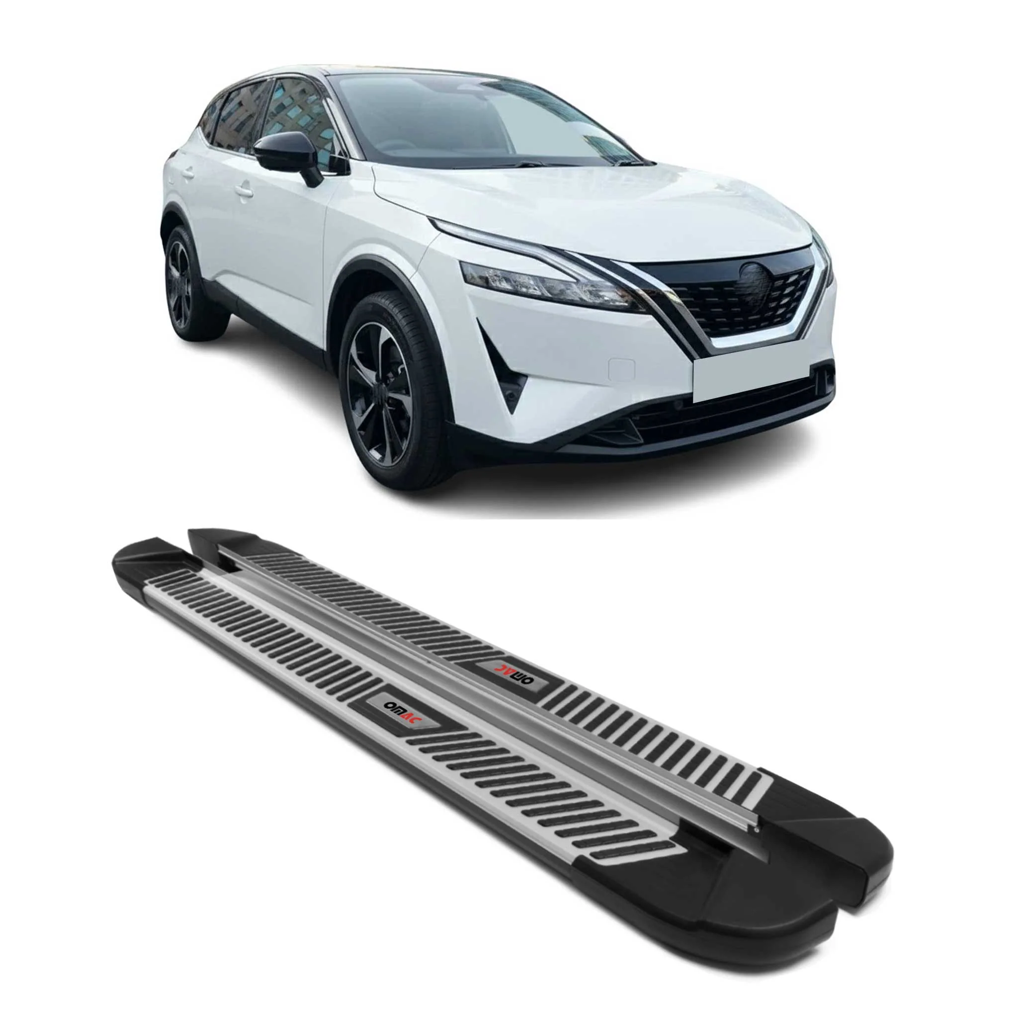 Trittbretter Seitenbretter Seitenschweller für Nissan Qashqai 2021-2026 Schwarz