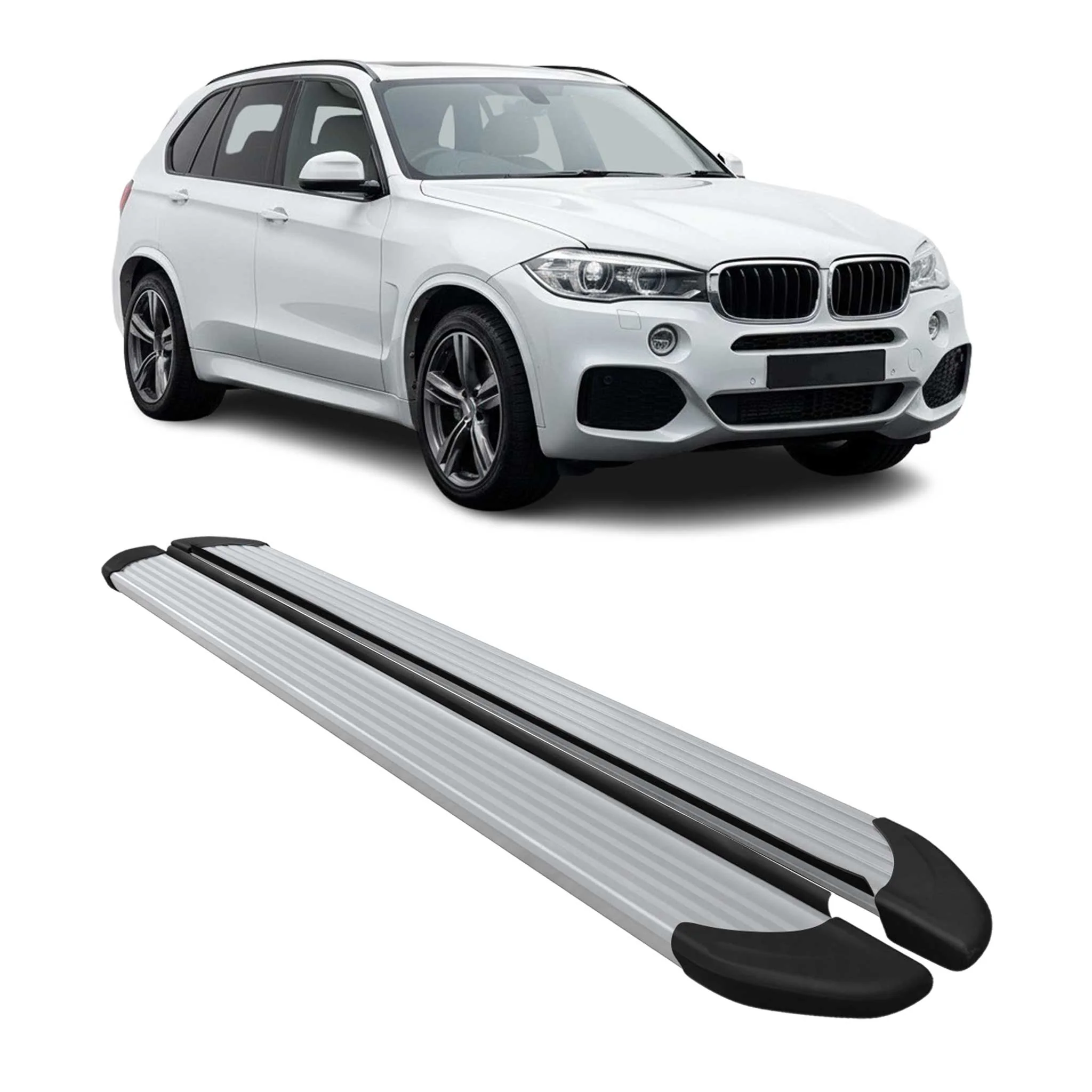 Trittbretter Seitenschweller für BMW X5 2014-2018 Aluminium Silber 2 tlg