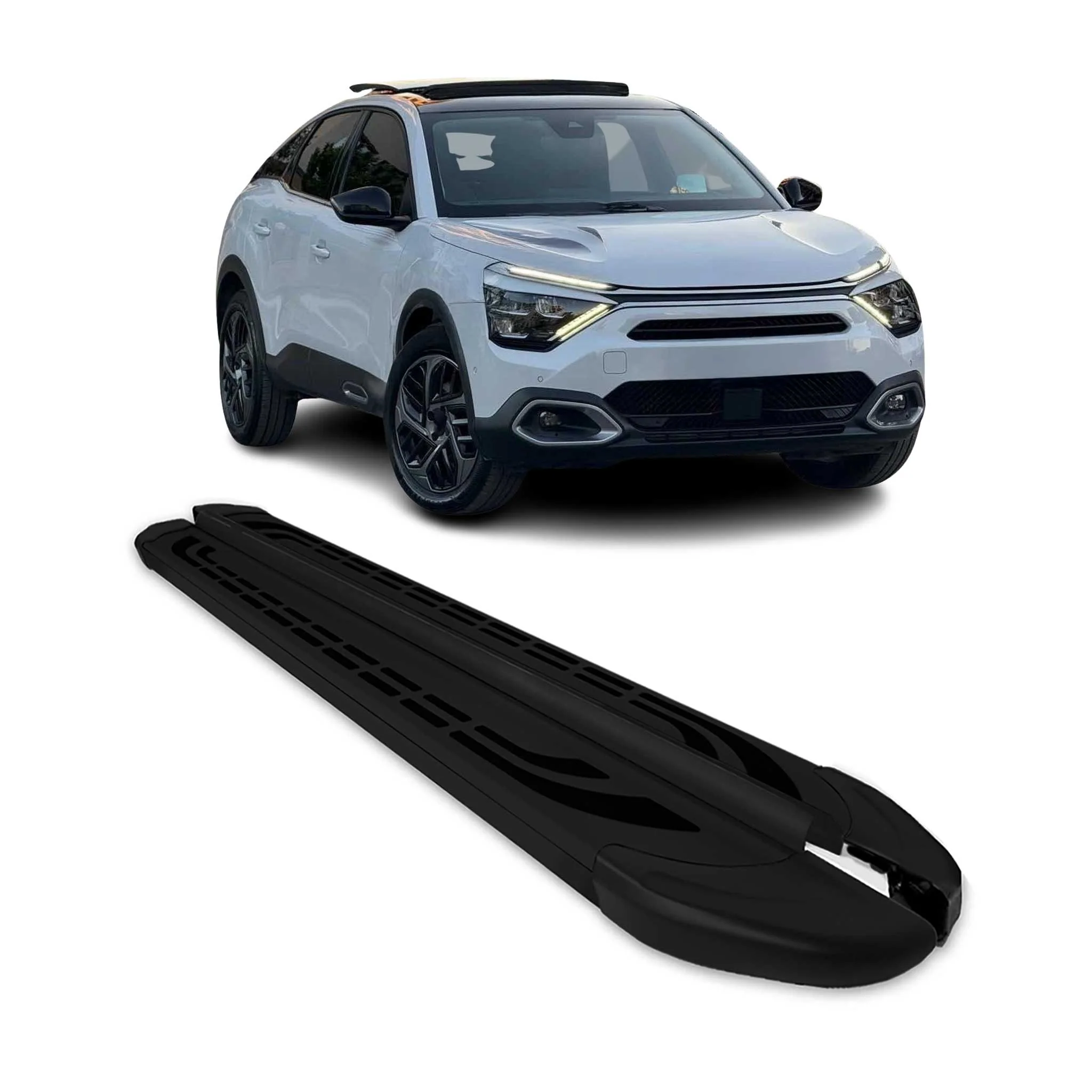 Trittbretter Seitenschweller für Citroen C4 2021-2026 Schwarz Aluminium 2 tlg