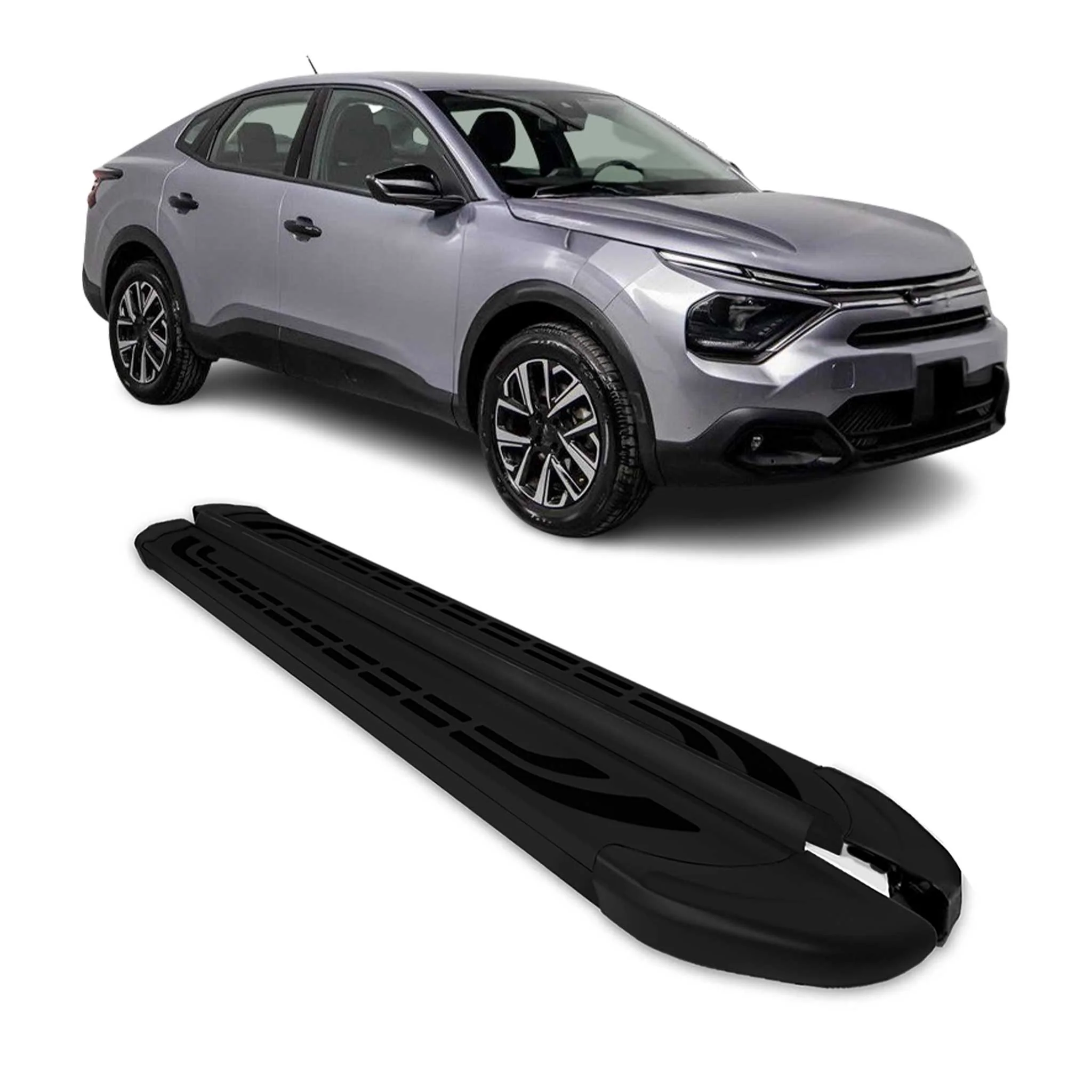 Trittbretter Seitenschweller für Citroen C4 X 2022-2026 Schwarz Aluminium 2 tlg