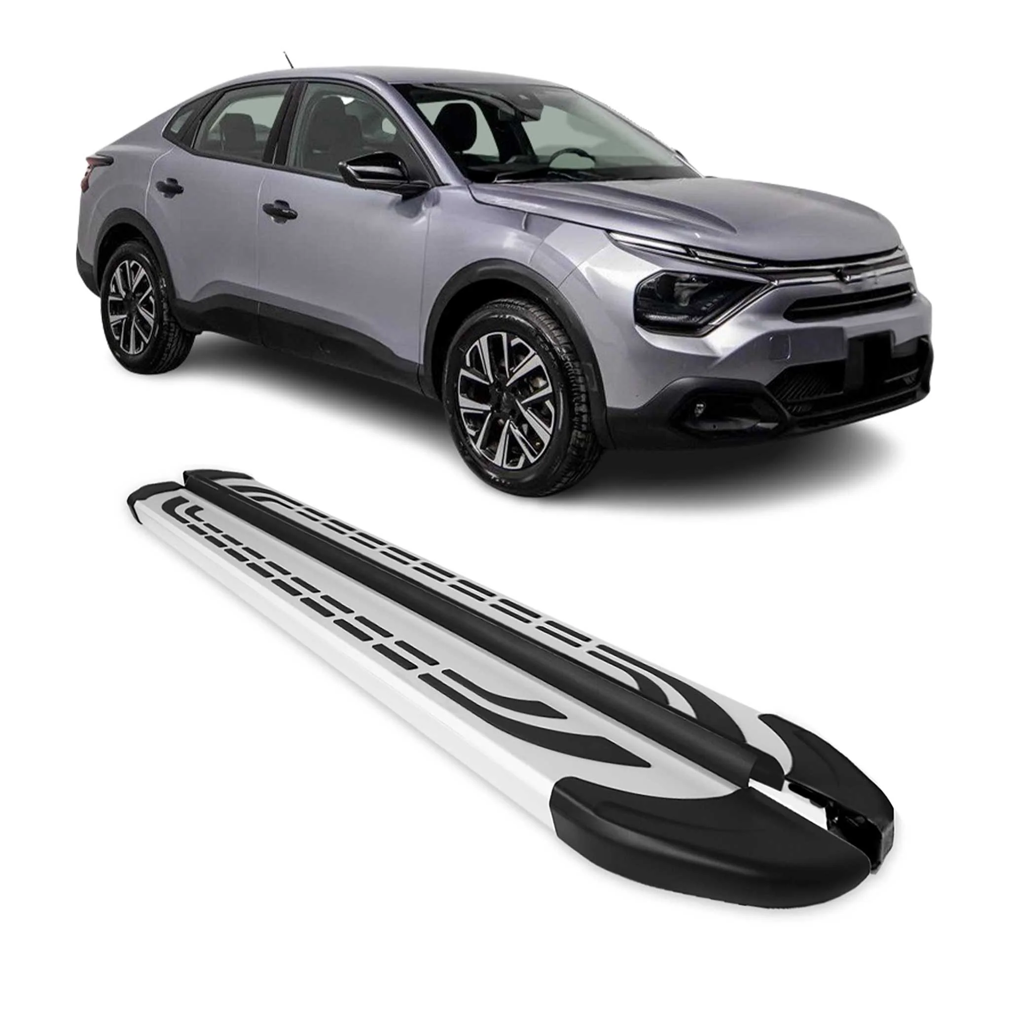 Trittbretter Seitenschweller für Citroen C4 X 2022-2026 Silber Aluminium 2 tlg