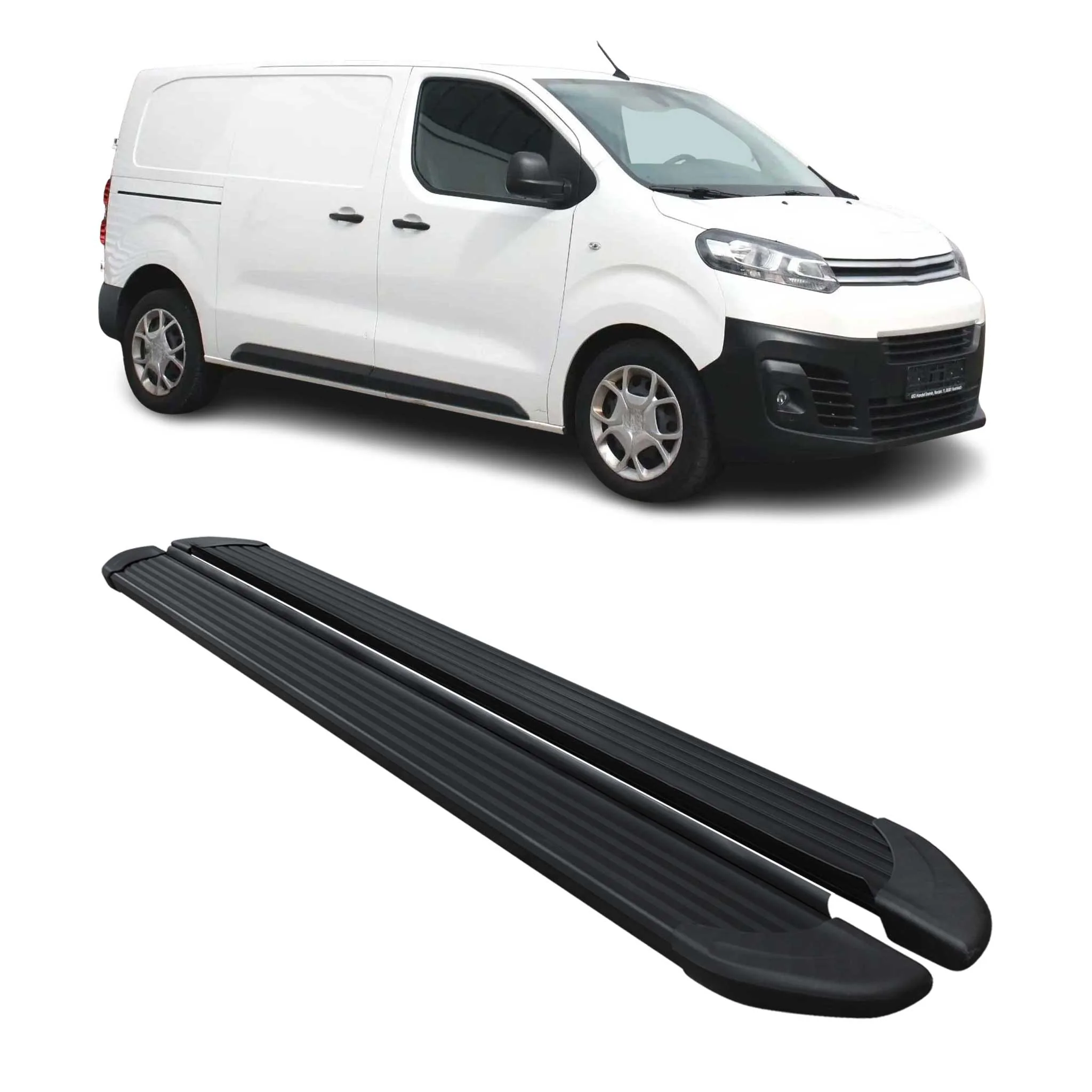 Schweller Trittbretter Schweller für Citroen Jumpy 2016-2026 L2 L3 Alu Schwarz