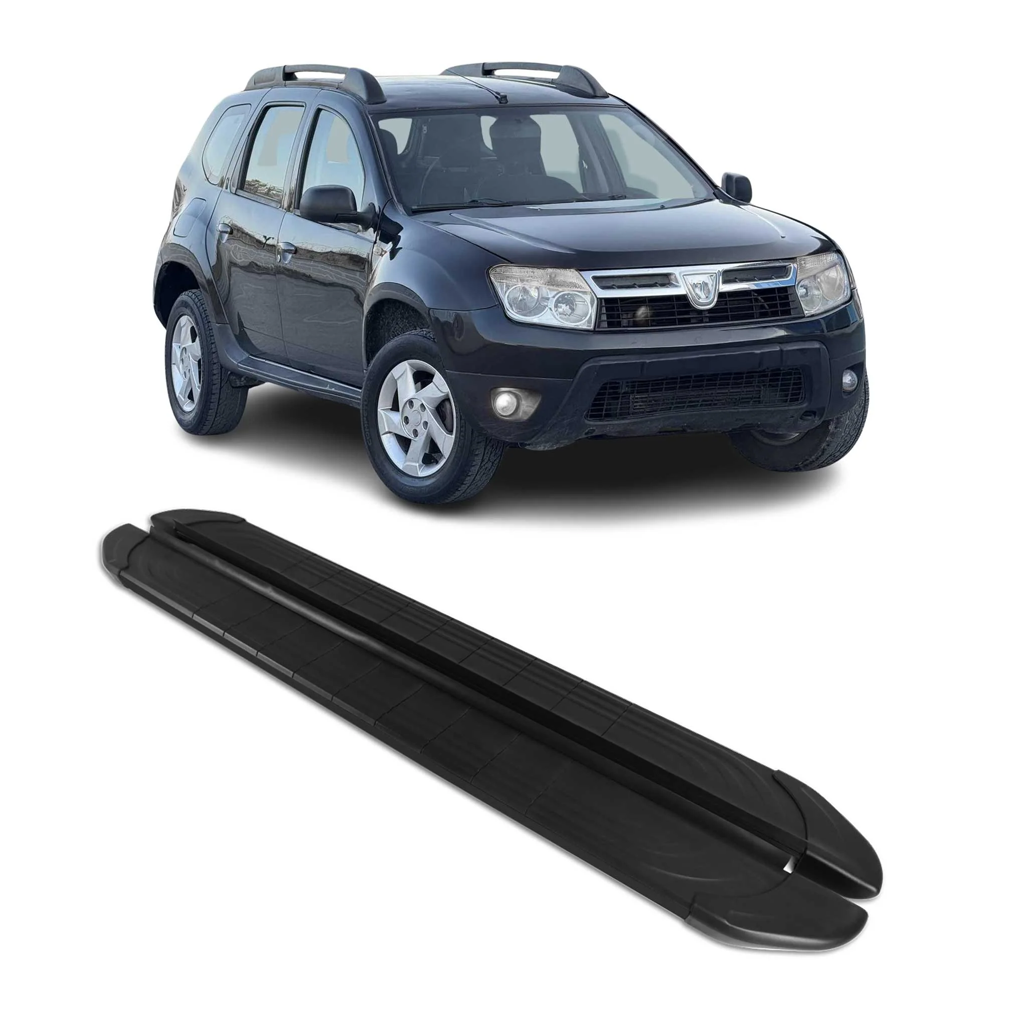 Trittbretter Seitenschweller für Dacia Duster 2018-2023 Aluminium Schwarz 2tlg
