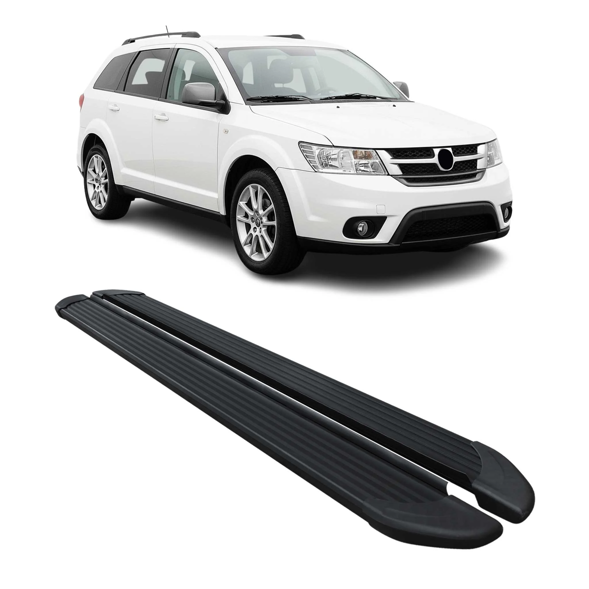 Seitenschweller Trittbretter Schweller für Fiat Freemont 2011-2016 Alu Schwarz