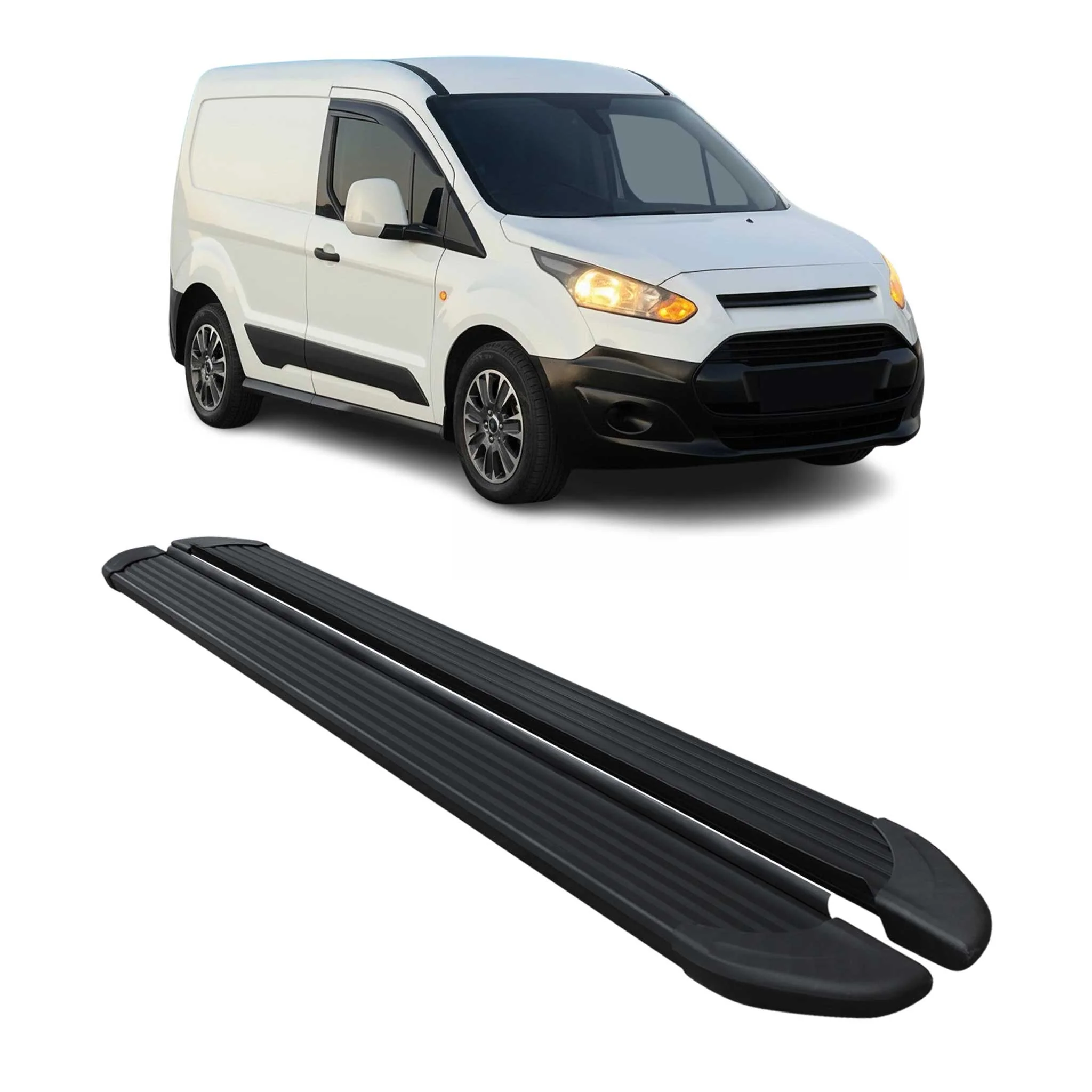 Seitenschweller Trittbretter Schweller für Ford Connect 2014-2024 L1 Alu Schwarz