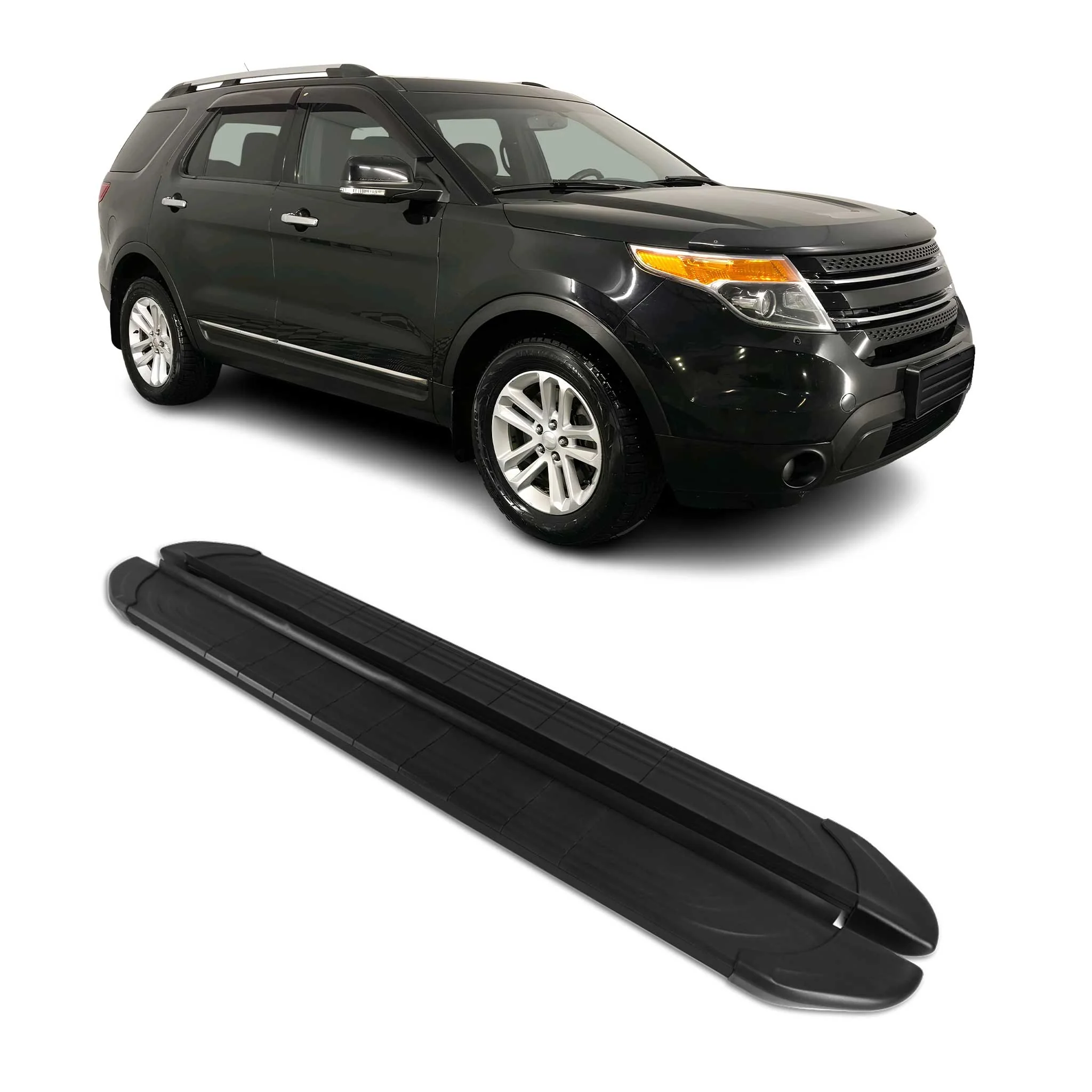 Trittbretter Seitenschweller für Ford Explorer 2011-2019 Aluminium Schwarz 2tlg