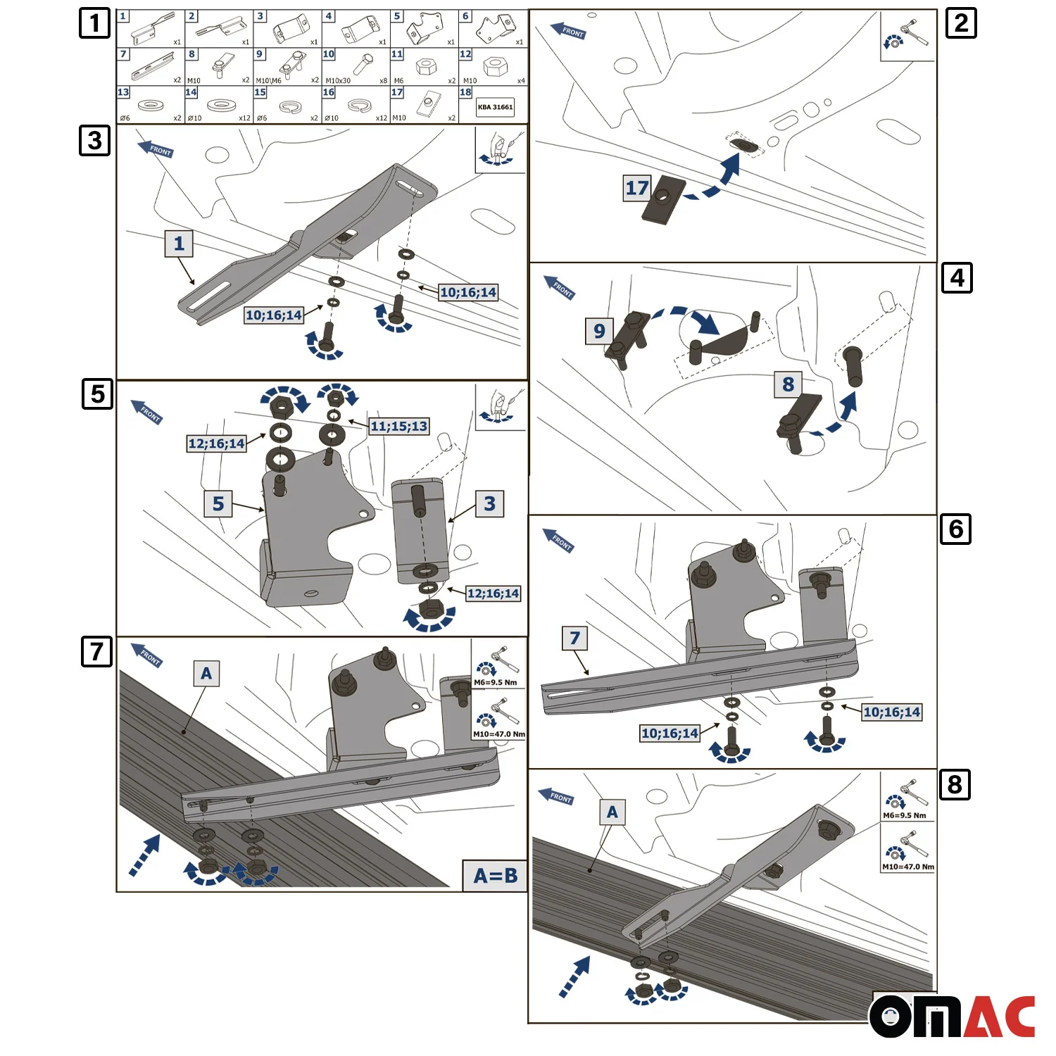 Trittbretter Seitenschweller für Ford Kuga I 2008-2012 Alu Schwarz ABE - Image 6