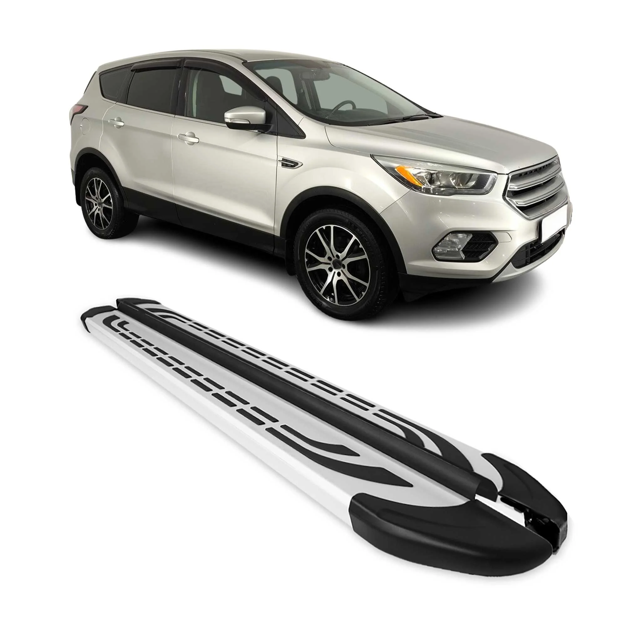 Trittbretter Seitenschweller für Ford Kuga II ST-Line 2016-2019 Silber 2 tlg