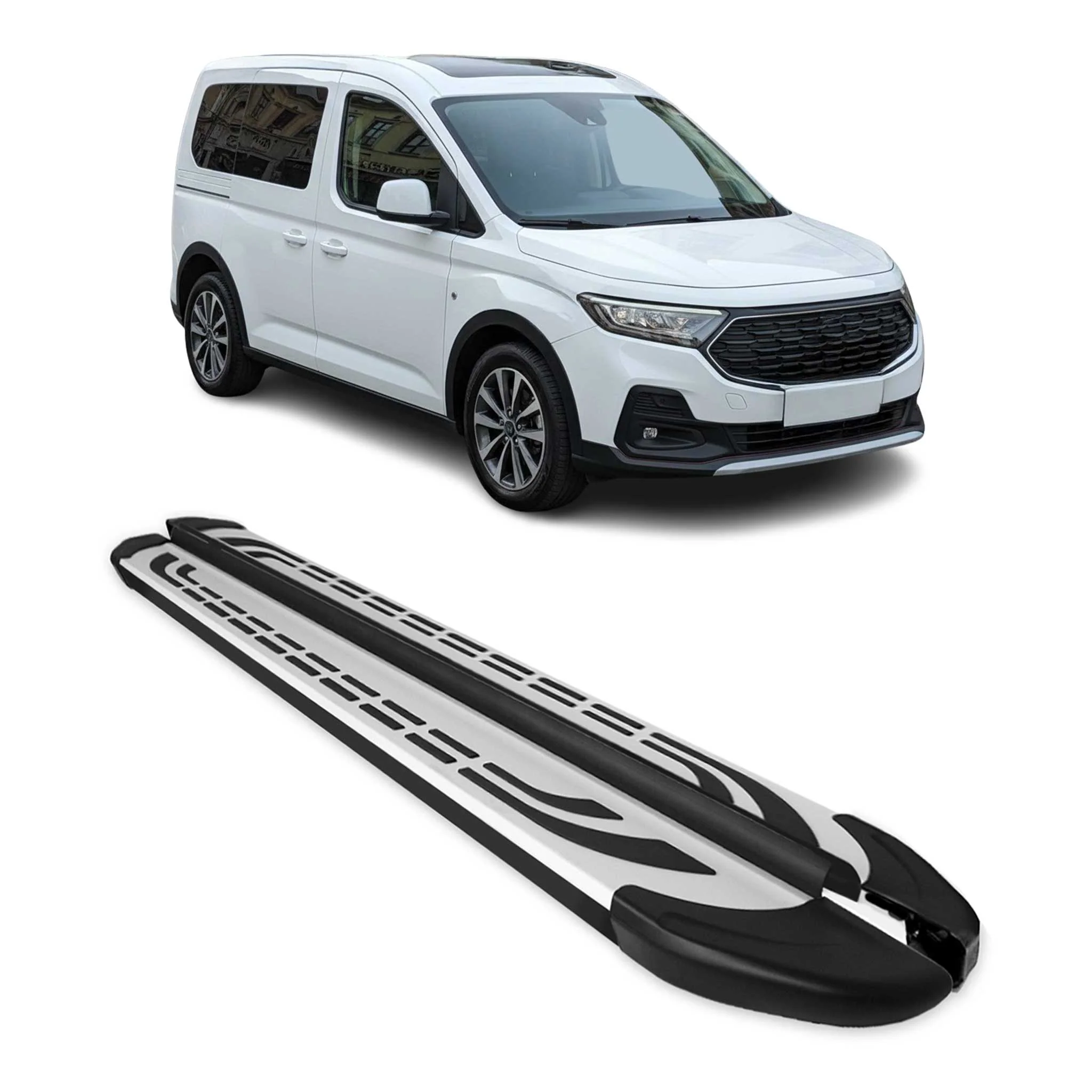 Trittbretter Seitenschweller für Ford Tourneo Connect 2021-26 Kurzer Schwarz