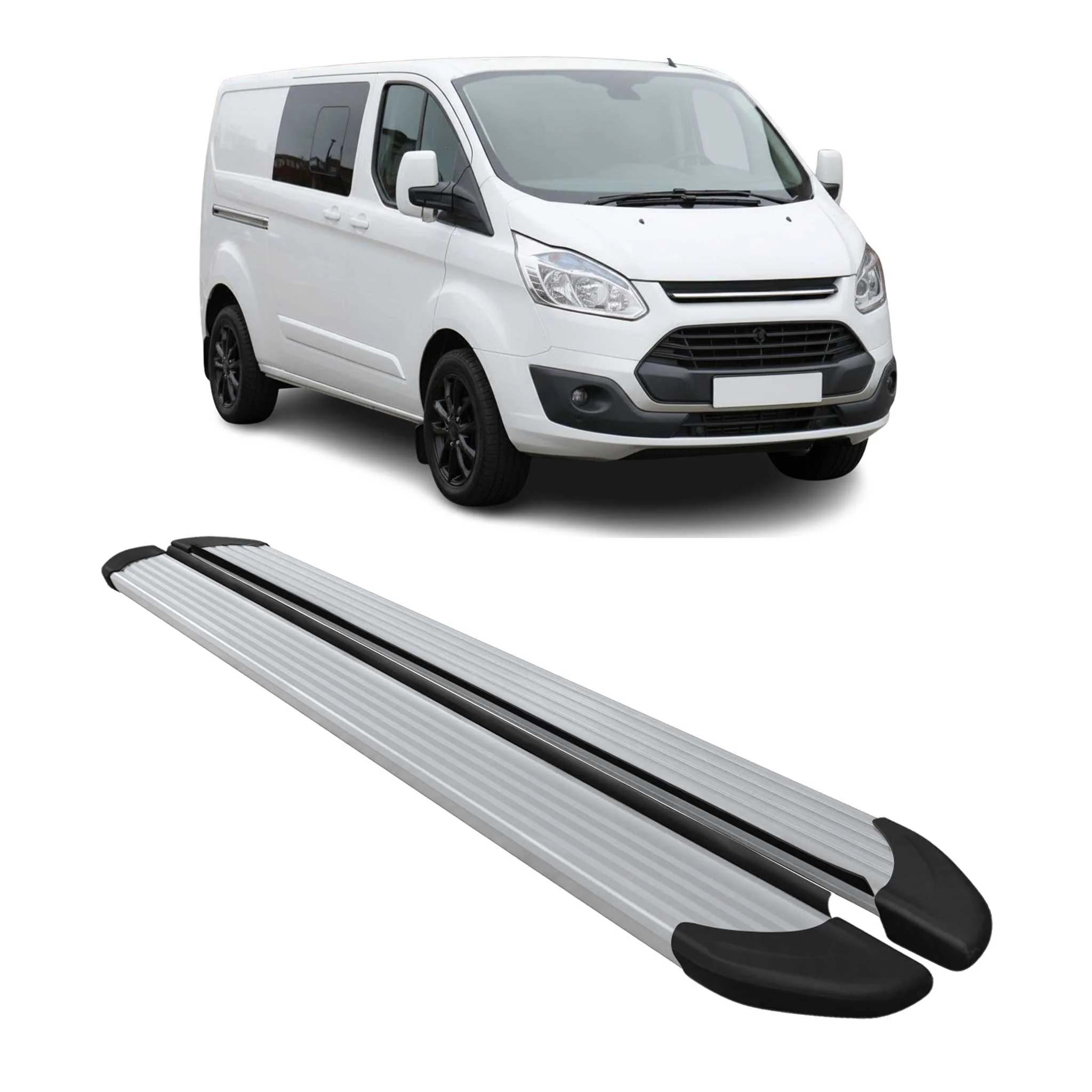 Seitenschweller Trittbretter Schweller für Ford Transit Custom 2012-2020 L2 Alu