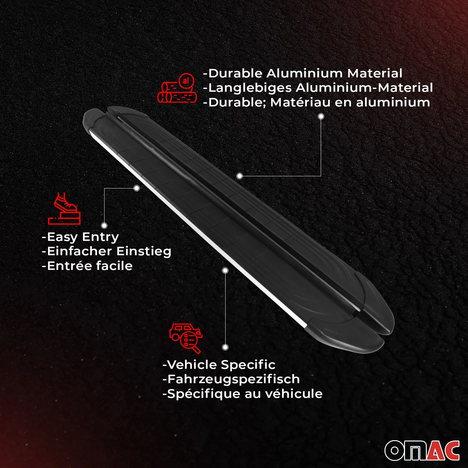 Trittbretter Seitenschweller für Jeep Compass 2011-2016 Aluminium Schwarz Silber - Image 4