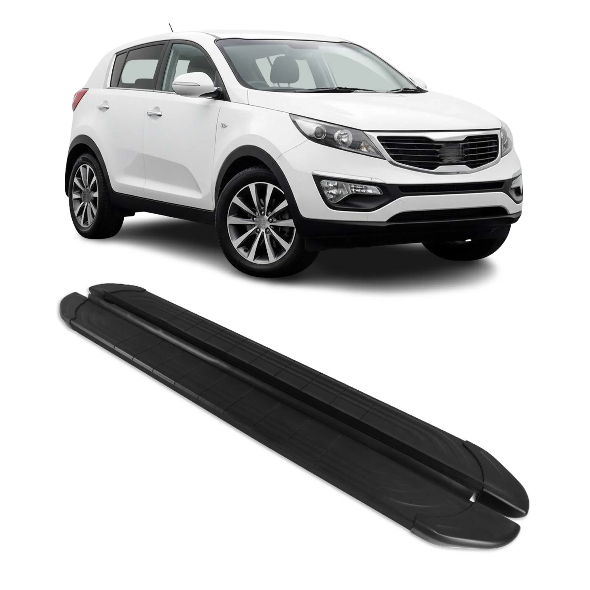 Trittbretter Seitenschweller für Kia Sportage 2009-2016 Aluminium Schwarz 2tlg