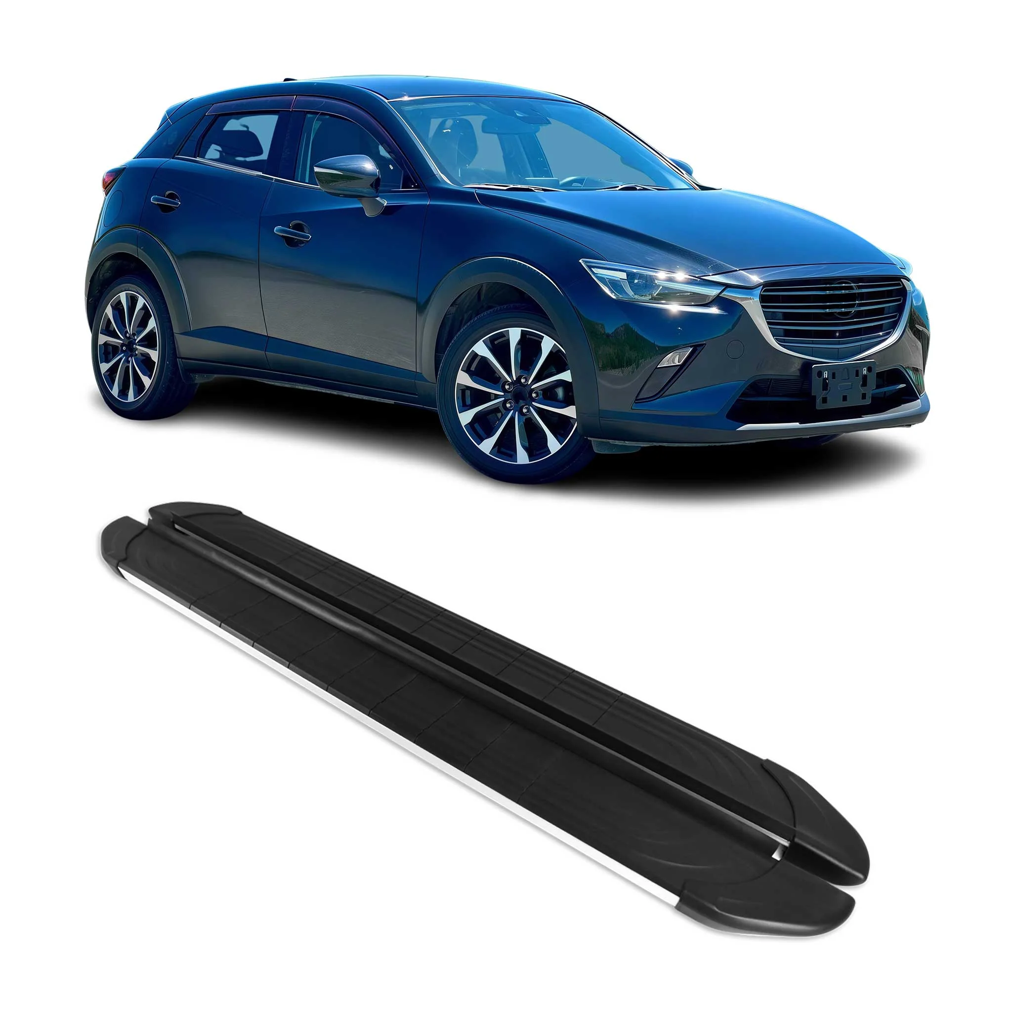 Trittbretter Seitenschweller für Mazda CX-3 2012-2021 Aluminium Schwarz Silber