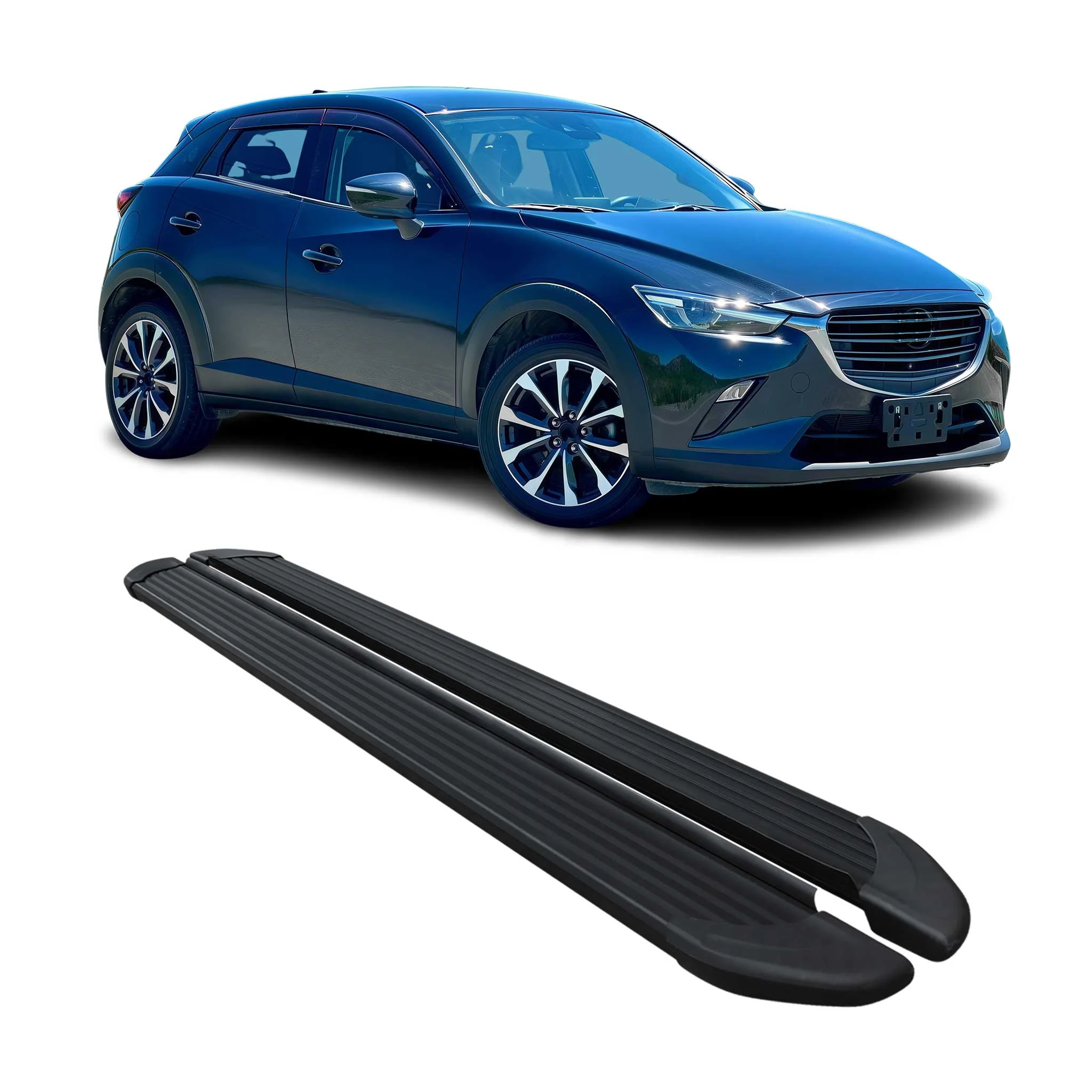 Seitenschweller Trittbretter Schweller für Mazda CX-3 2015-2021 Alu Schwarz