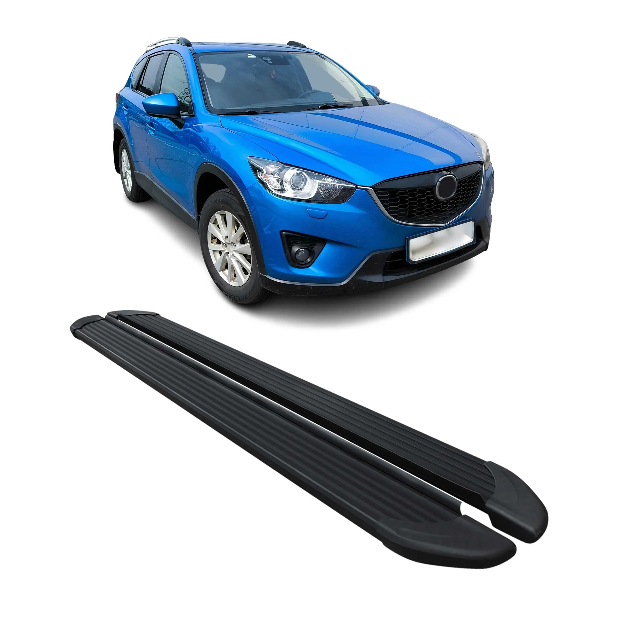 Seitenschweller Trittbretter Schweller für Mazda CX-5 2012-2017 Alu Schwarz
