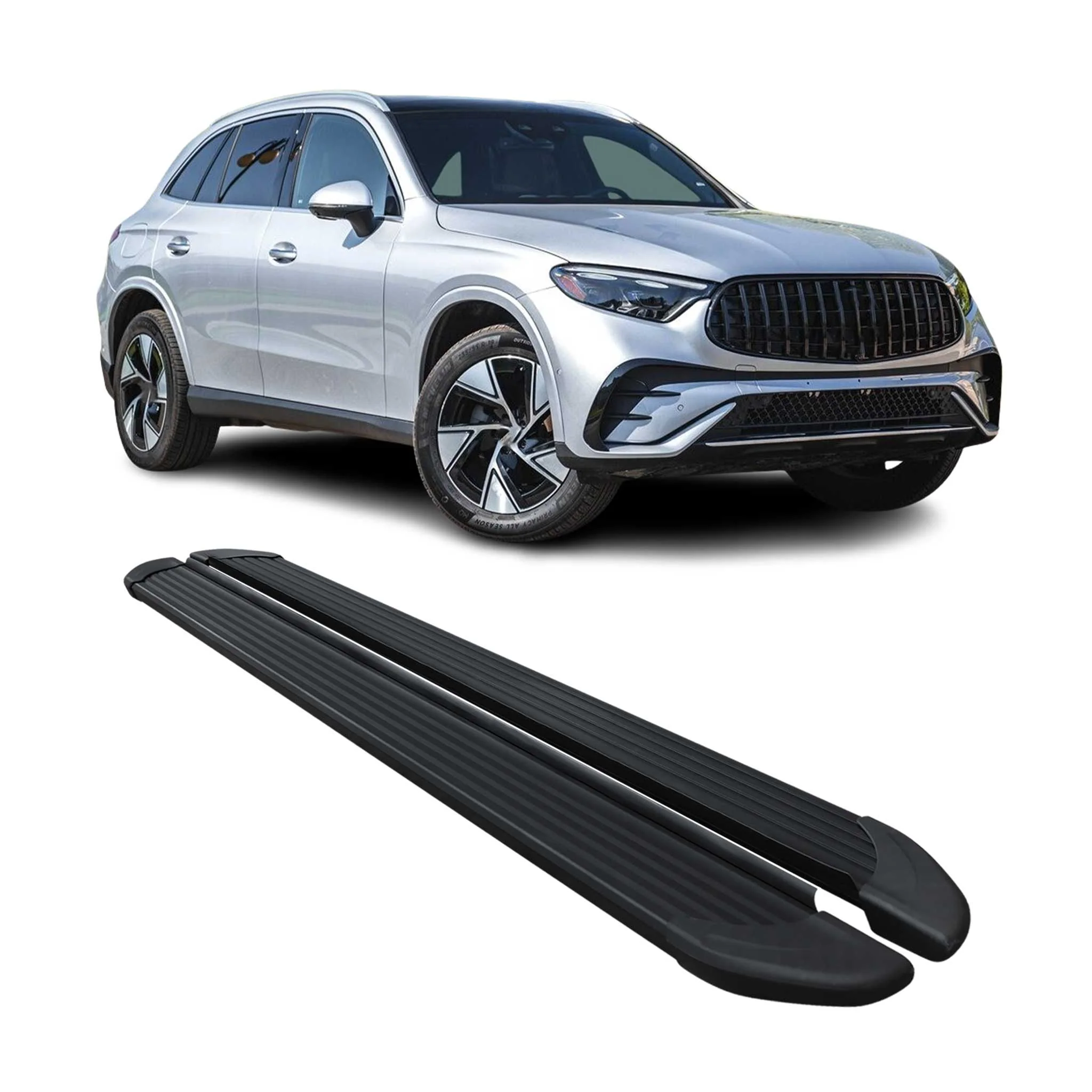 Trittbretter Seitenschweller für Mercedes GLC X254 2022-2026 Alu Schwarz 2 tlg