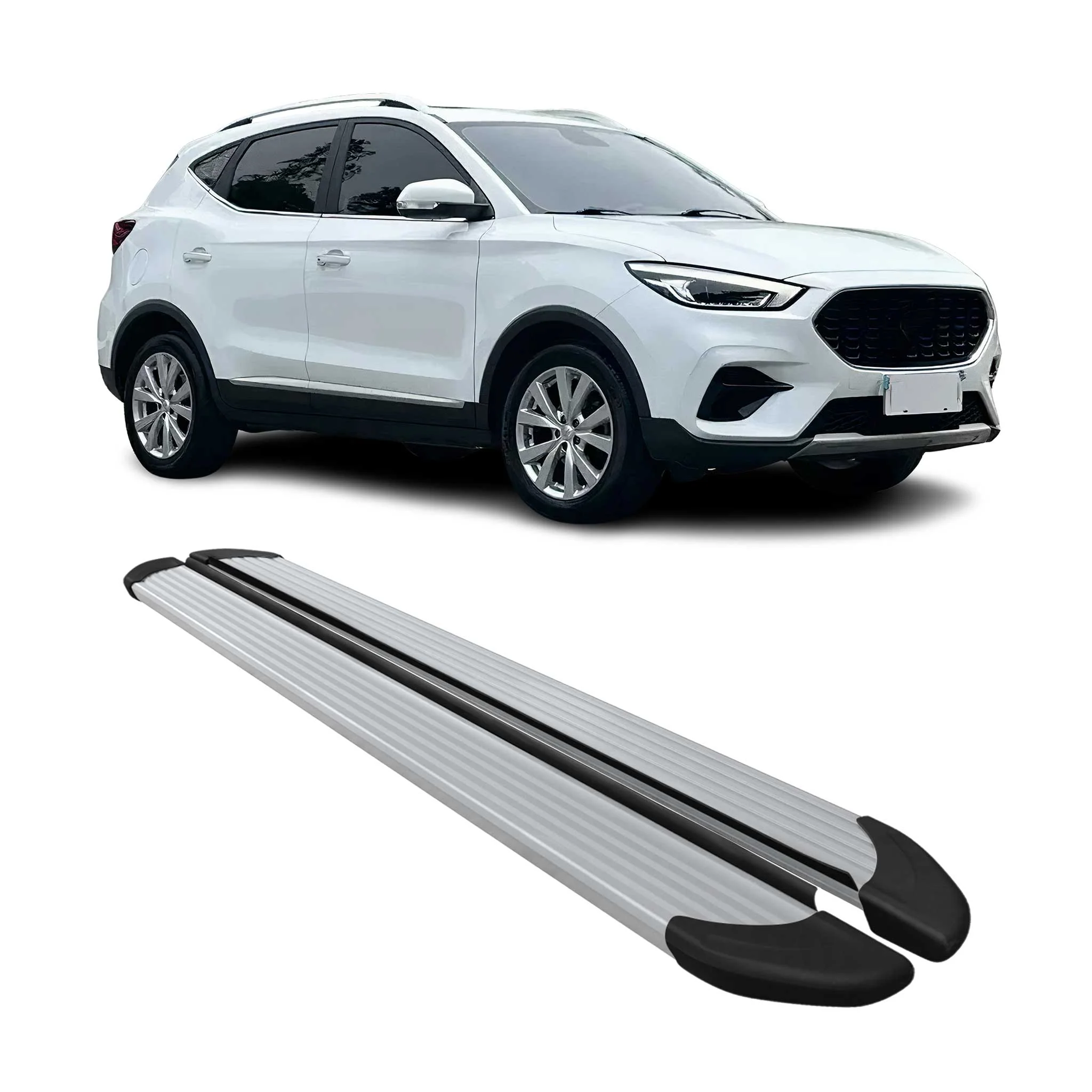 Trittbretter Seitenschweller für MG ZS 2017-2026 Aluminium Silber 2 tlg