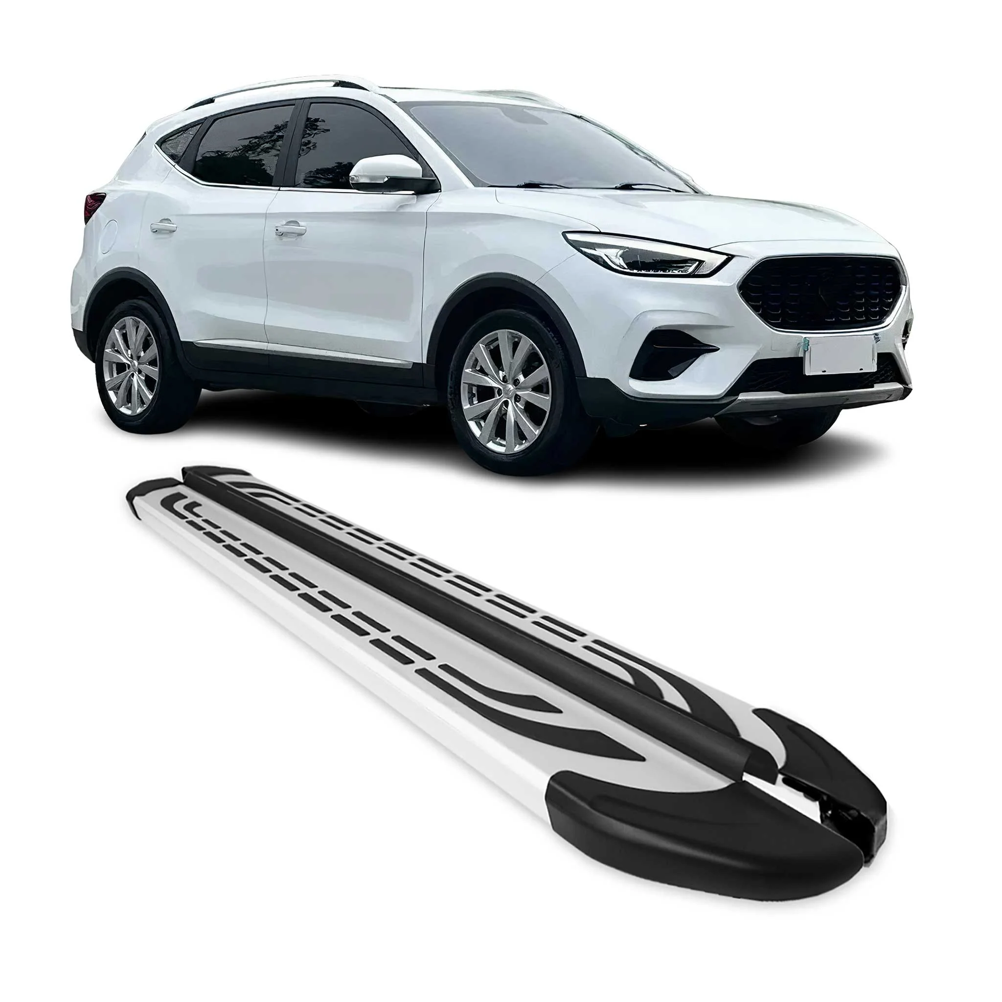 Trittbretter Seitenschweller für MG ZS 2017-2026 Silber Aluminium 2 tlg