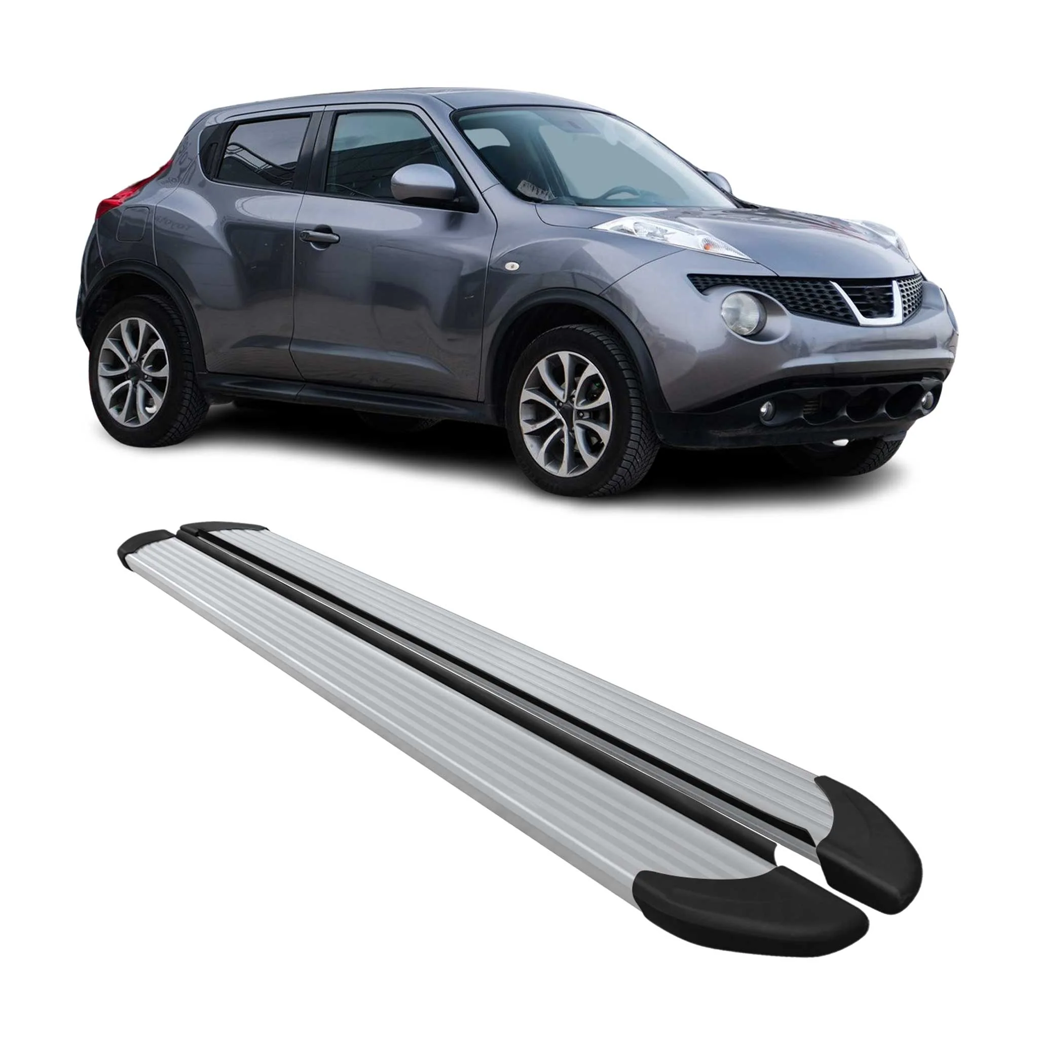 Seitenschweller Trittbretter Schweller für Nissan Juke 2011-2019 Aluminium Grau