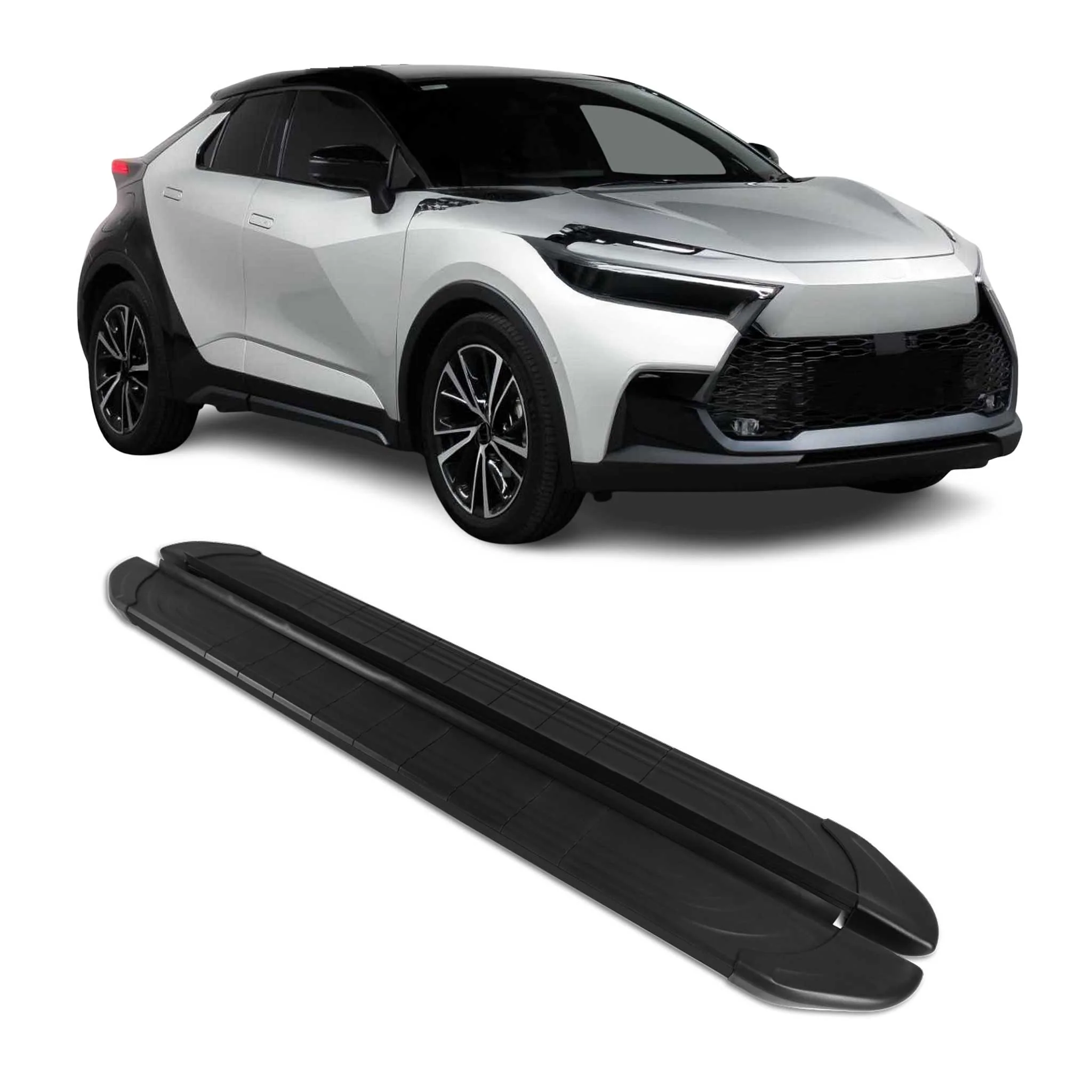 Trittbretter Seitenschweller für Nissan Qashqai J12 2021-26 Aluminium Schwarz 2x