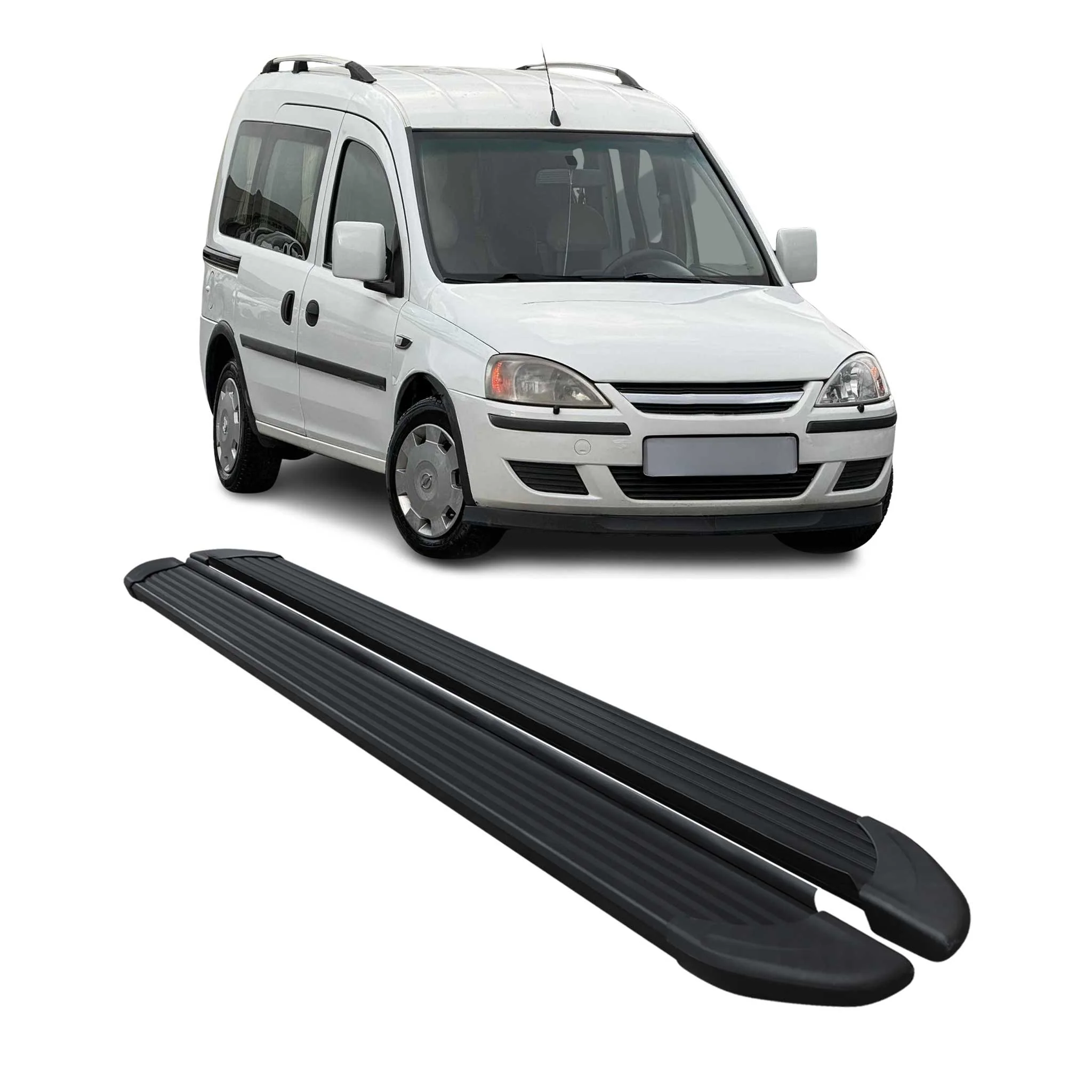 Trittbretter Seitenschweller für Opel Combo 2001-2011 Aluminium Schwarz 2 tlg