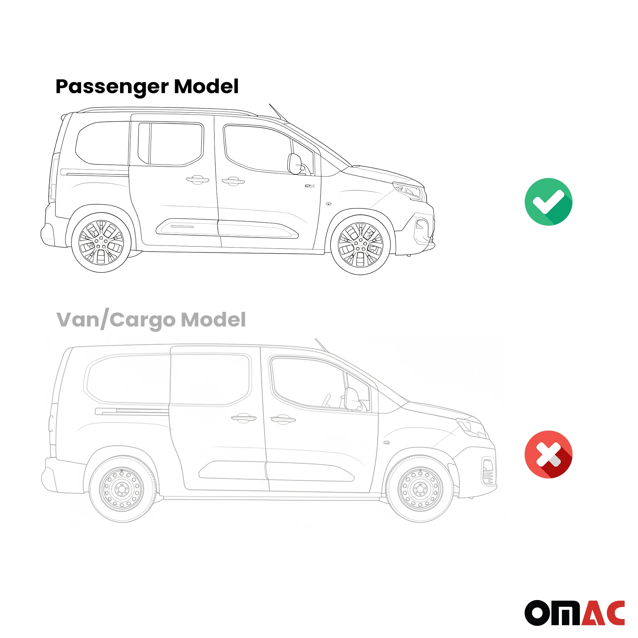 Seitenschweller Trittbretter Schweller für Opel Combo L1 2019-2026 Alu Schwarz - Image 4