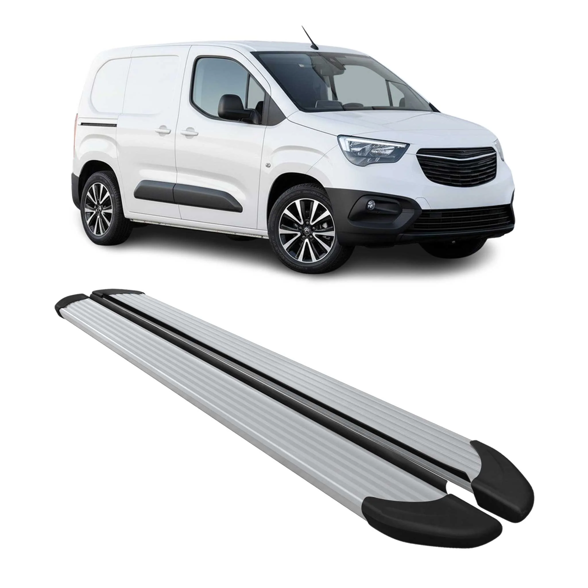 Seitenschweller Trittbretter Schweller für Opel Combo L1 2019-2026 Alu Silber