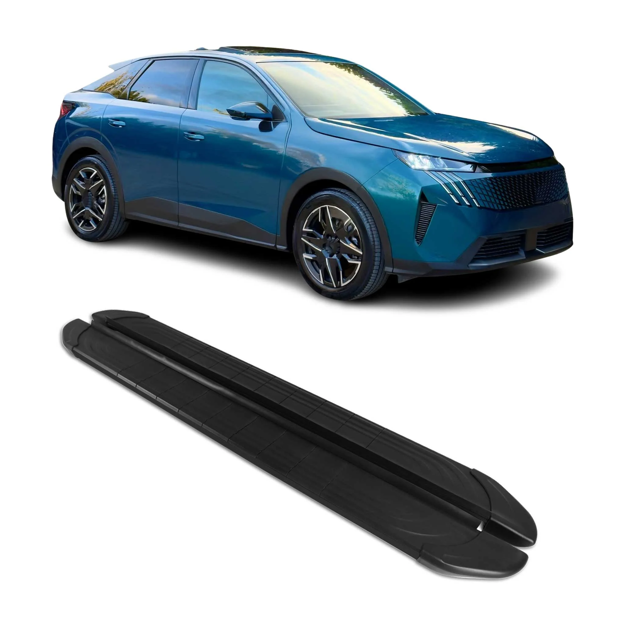 Trittbretter Seitenschweller für Opel Crossland X 2017-2020 Schwarz Aluminium