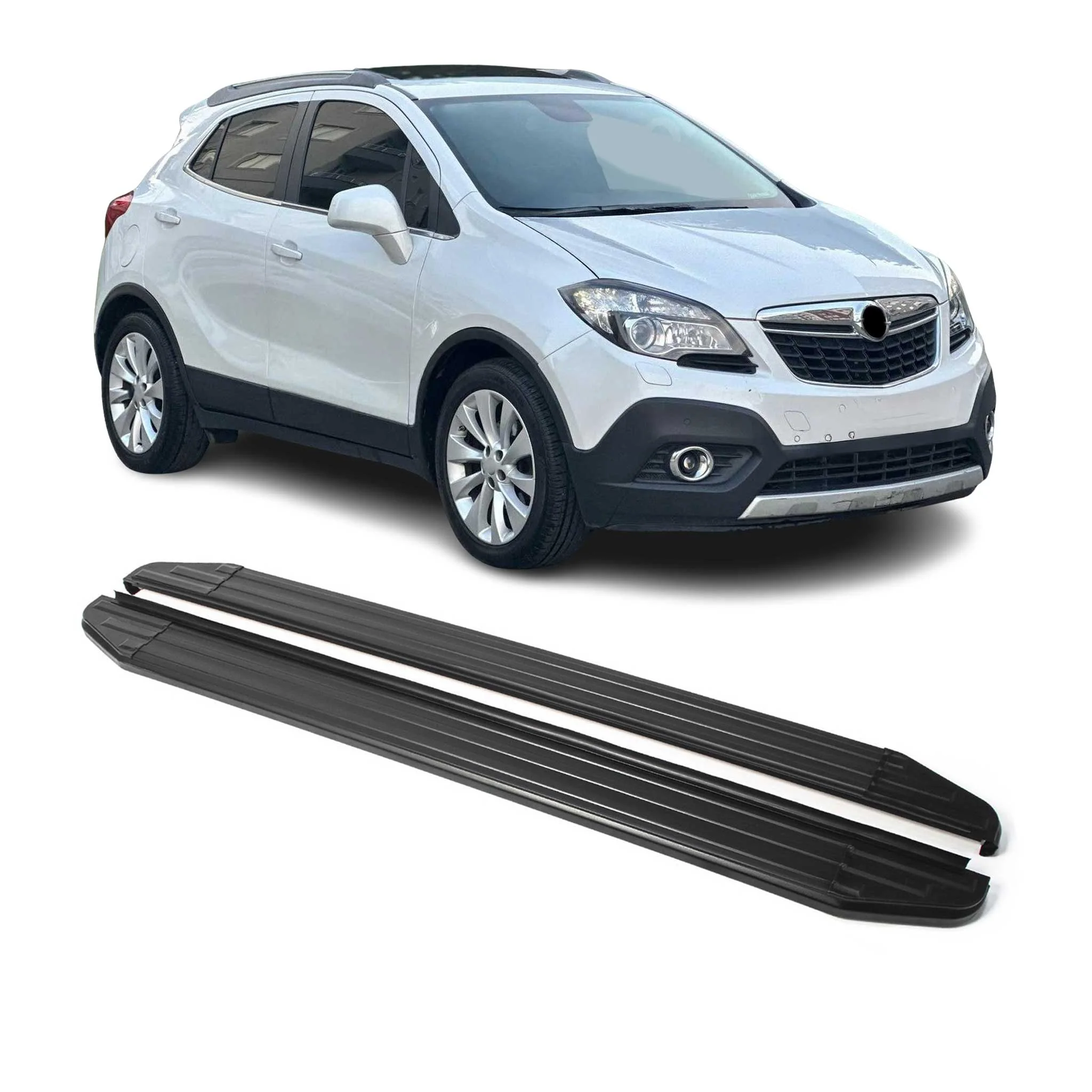 Trittbretter Seitenschweller für Opel Mokka 2012-2016 Alu Schwarz ABE