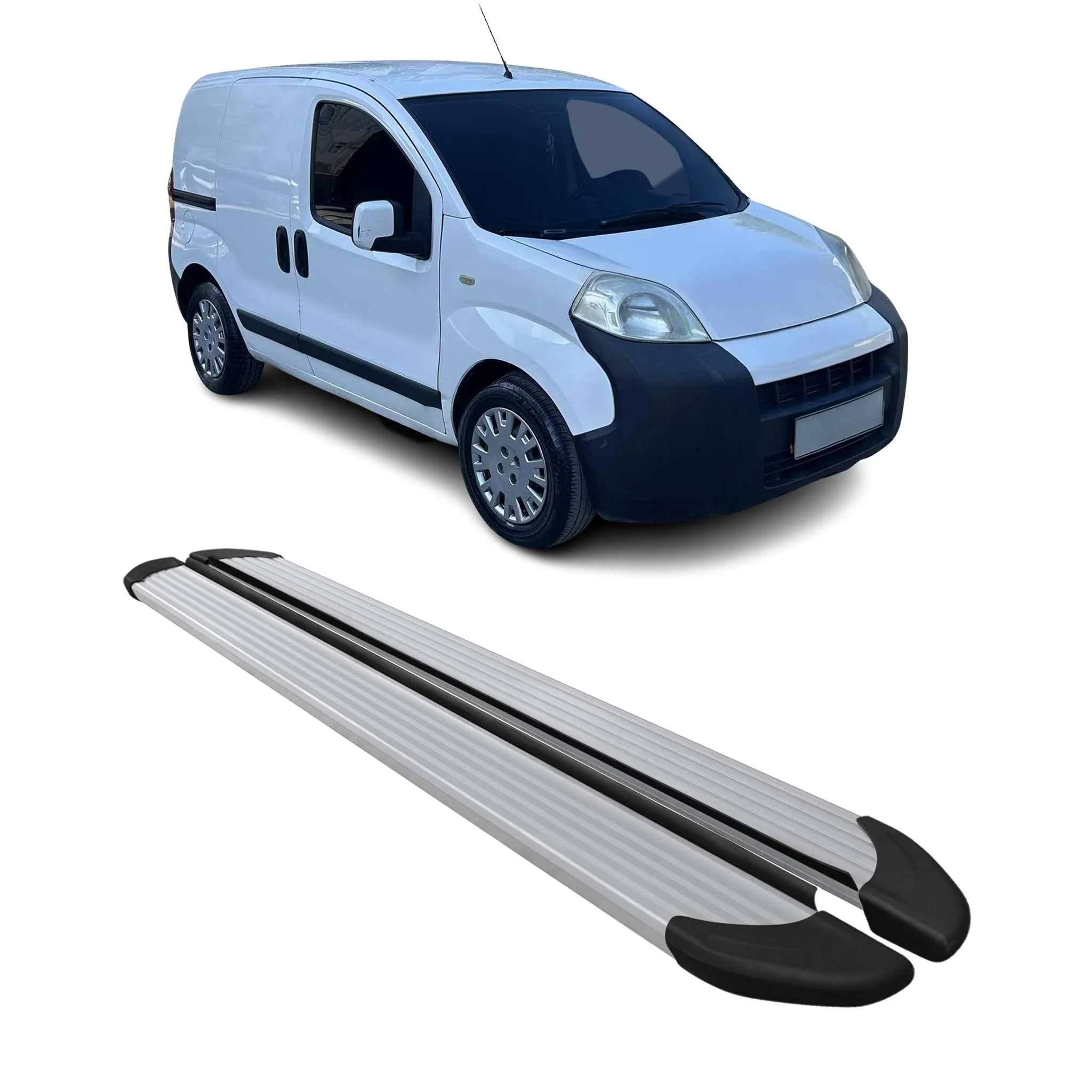 Seitenschweller Trittbretter Schweller für Peugeot Bipper 2008-2017 Alu Grau
